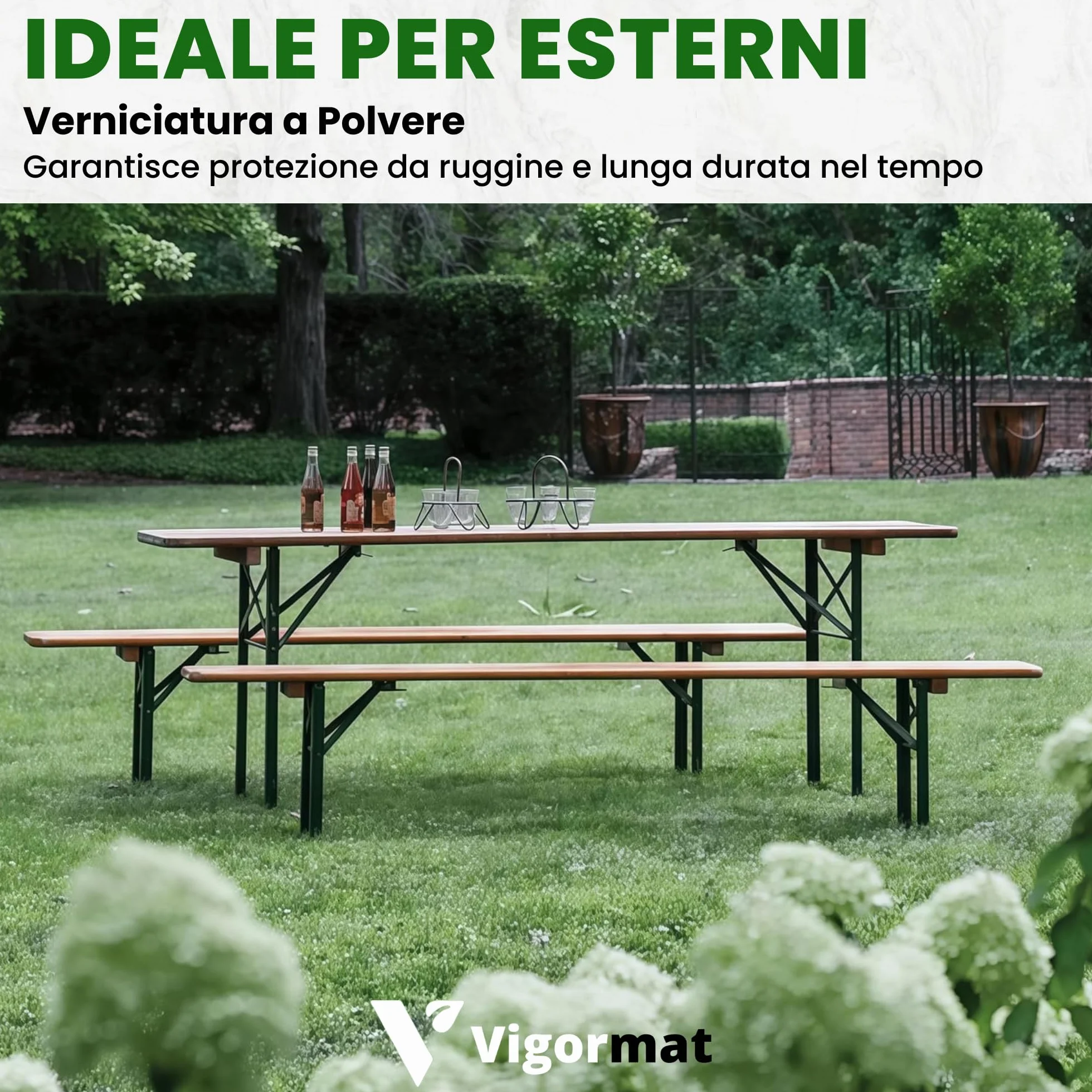 Gambe Pieghevoli per Tavolo in Metallo 73x53 cm, Ferro, Kit Fissaggio Incluso - 2 Gambe + Kit, Nero