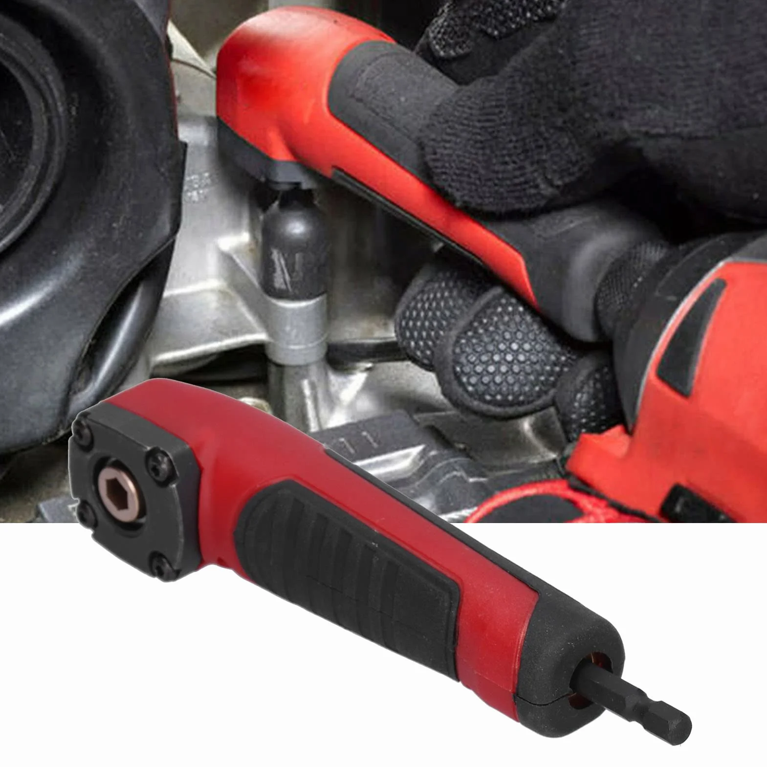 Adattatore ad Angolo Retto, Adattatore ad Angolo Retto Shockwave Adattatore Multifunzionale Rosso per Trapano Avvitatore a Percussione da 90 Gradi