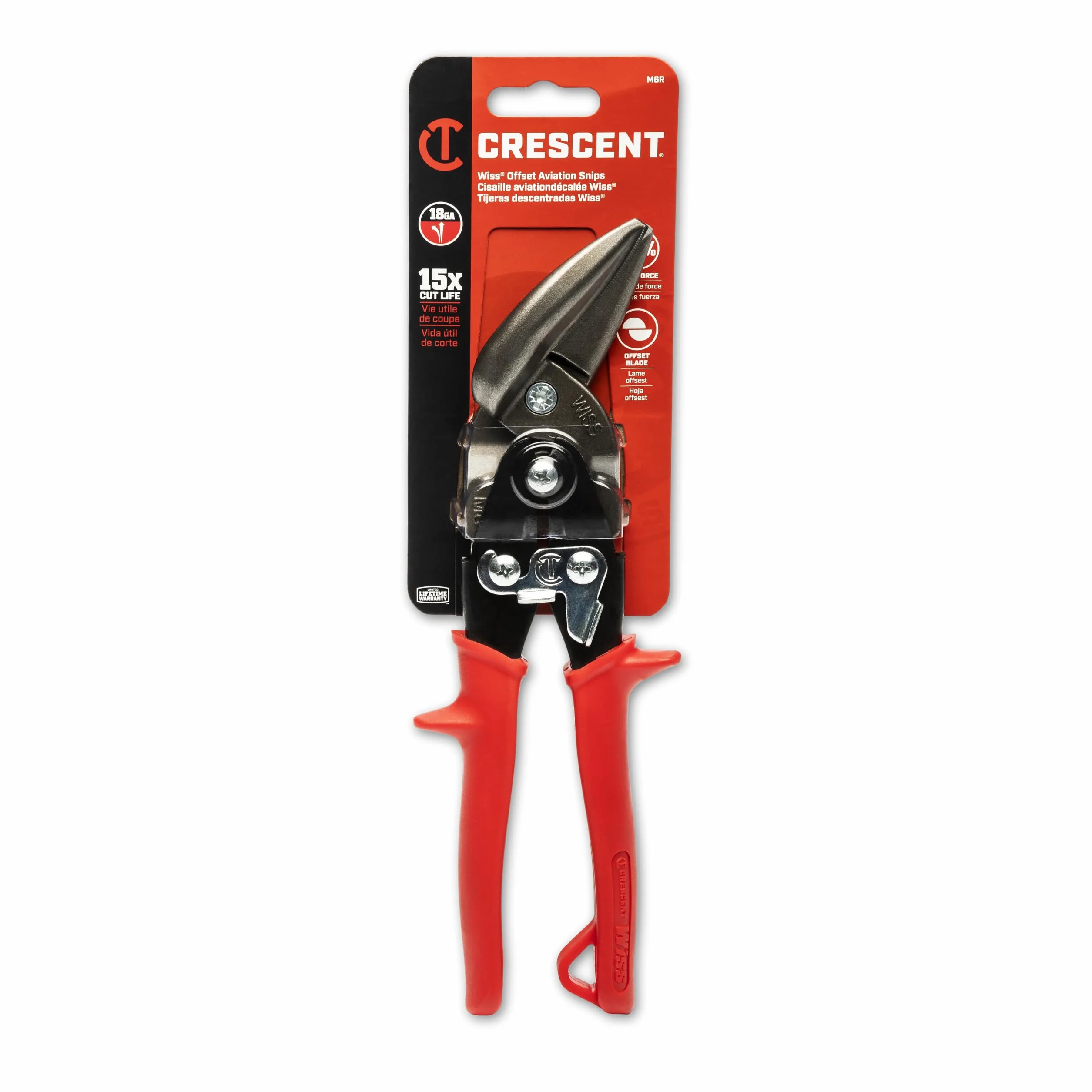 Wiss M6R 9-1/4in Metalmaster Cesoie Offset Tagli Dritti a Sinistra Impugnature Rosse