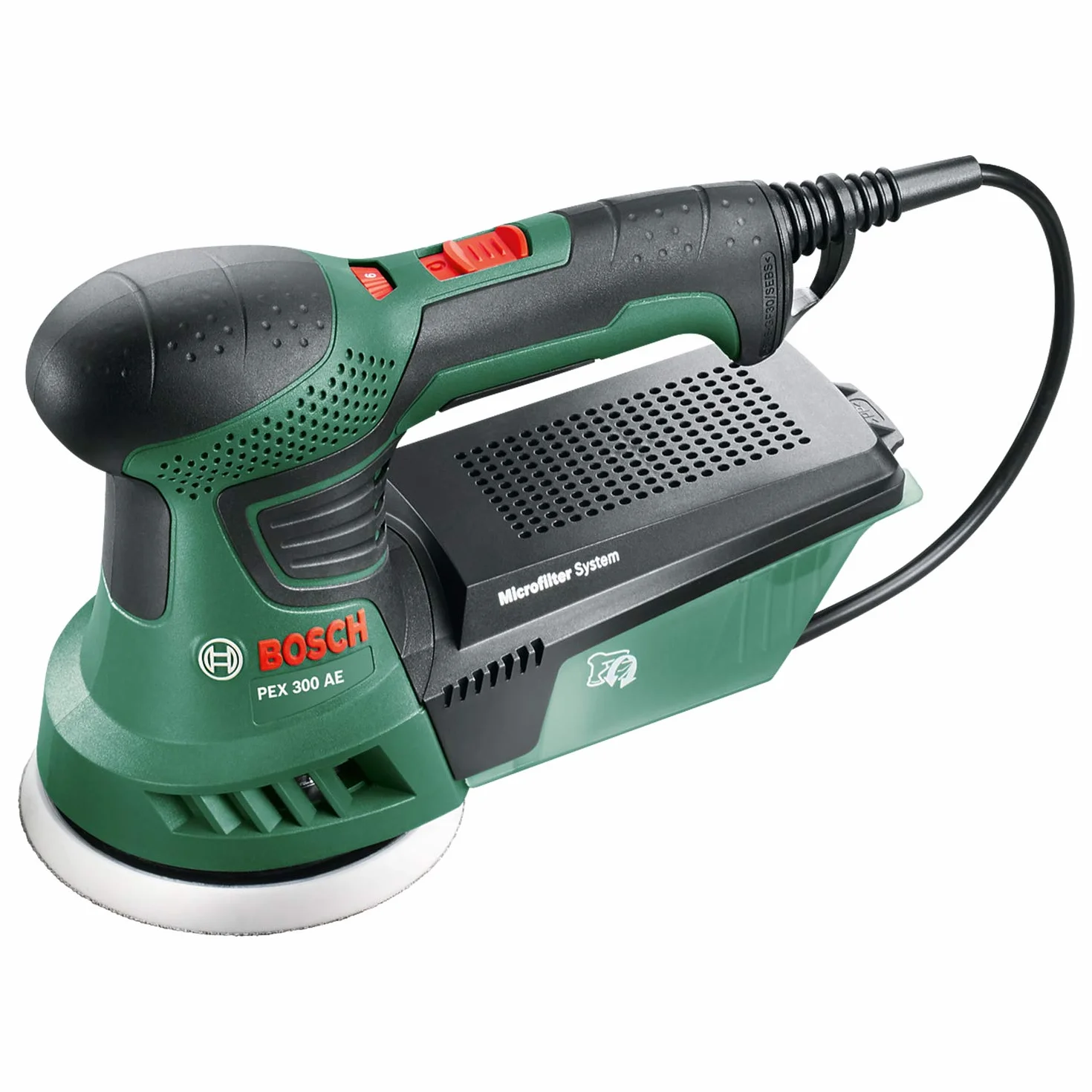 Bosch Home and Garden 06033A3000 Bosch Levigatrice Rotoorbitale Universal PEX 300 AE, 270 W, Verde