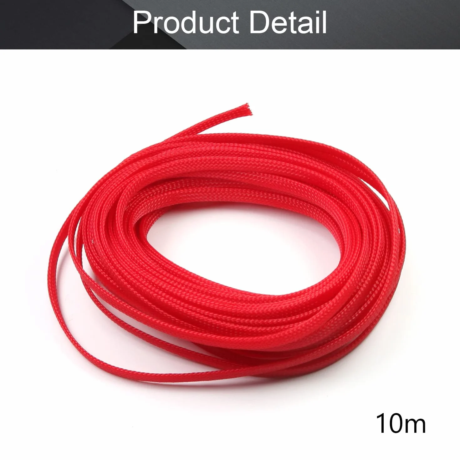 Othmro Copertura flessibile e espandibile intrecciata in PET, 100 m, 6 mm di larghezza, copertura per tessitura di fili e organizer, protegge TV, audio, cavi PC da animali domestici, Rosso, 1 pezzo