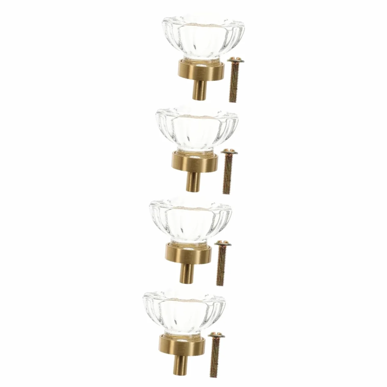WOONEKY 4 Pomelli Per Cassetti A Forma Di Fiore in Cristallo Con Design A Forma Di Fiore Per Mobili Cassettiere Facili Da Installare Per La Casa