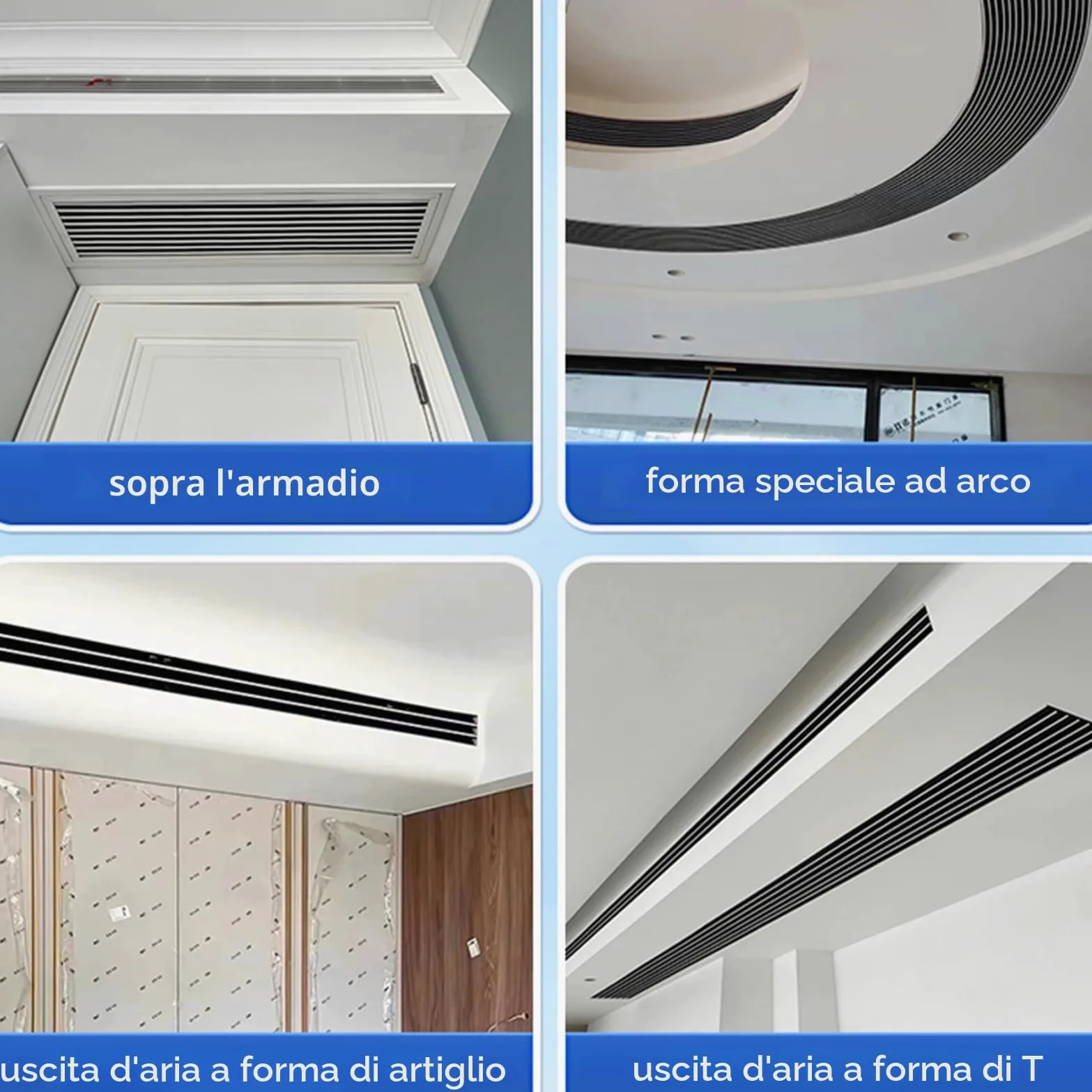 Griglia di ventilazione regolabile per aria condizionata centralizzata, struttura in plastica ABS per la ventilazione del soggiorno e del garage