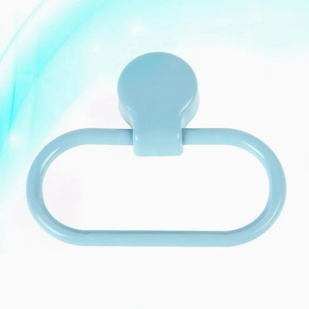 Porta asciugamani adesivo in plastica per bagno e cucina, colore: blu