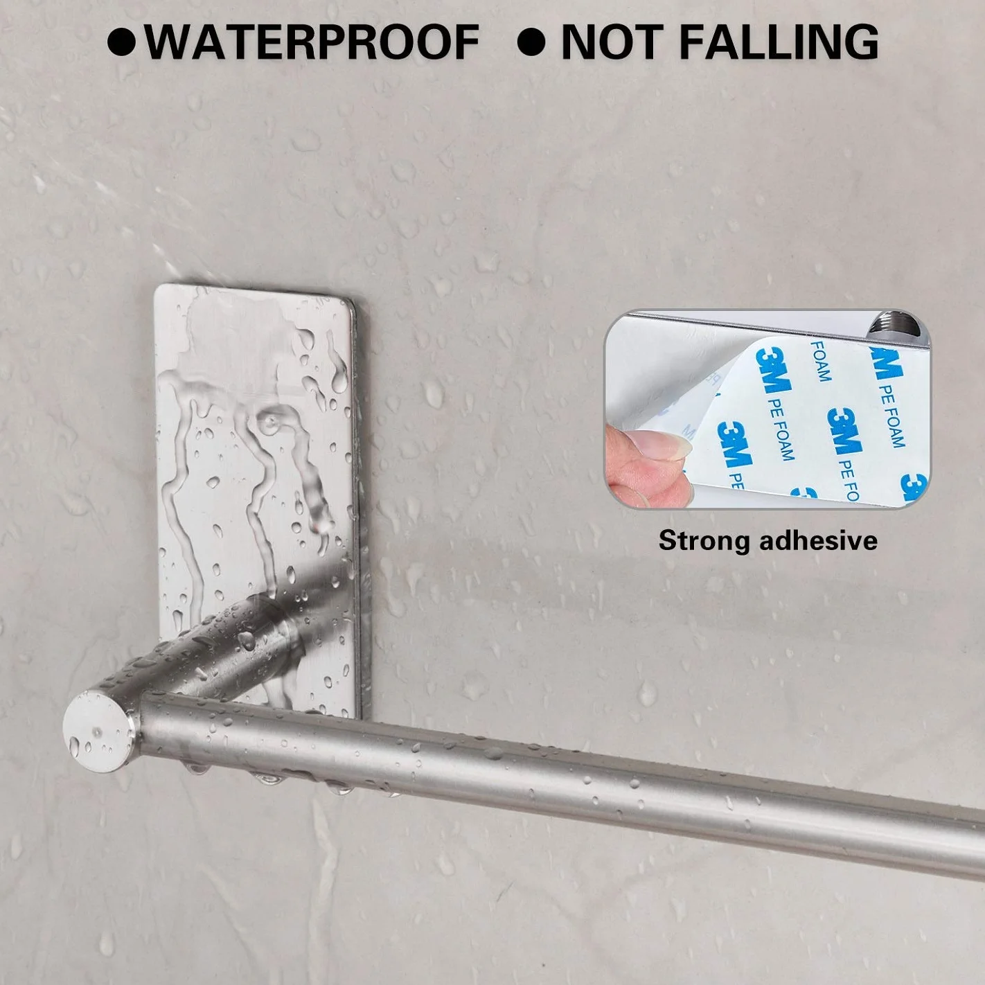 Vista Portaasciugamano da Bagno Autoadesivo 40cm Acciaio Inox