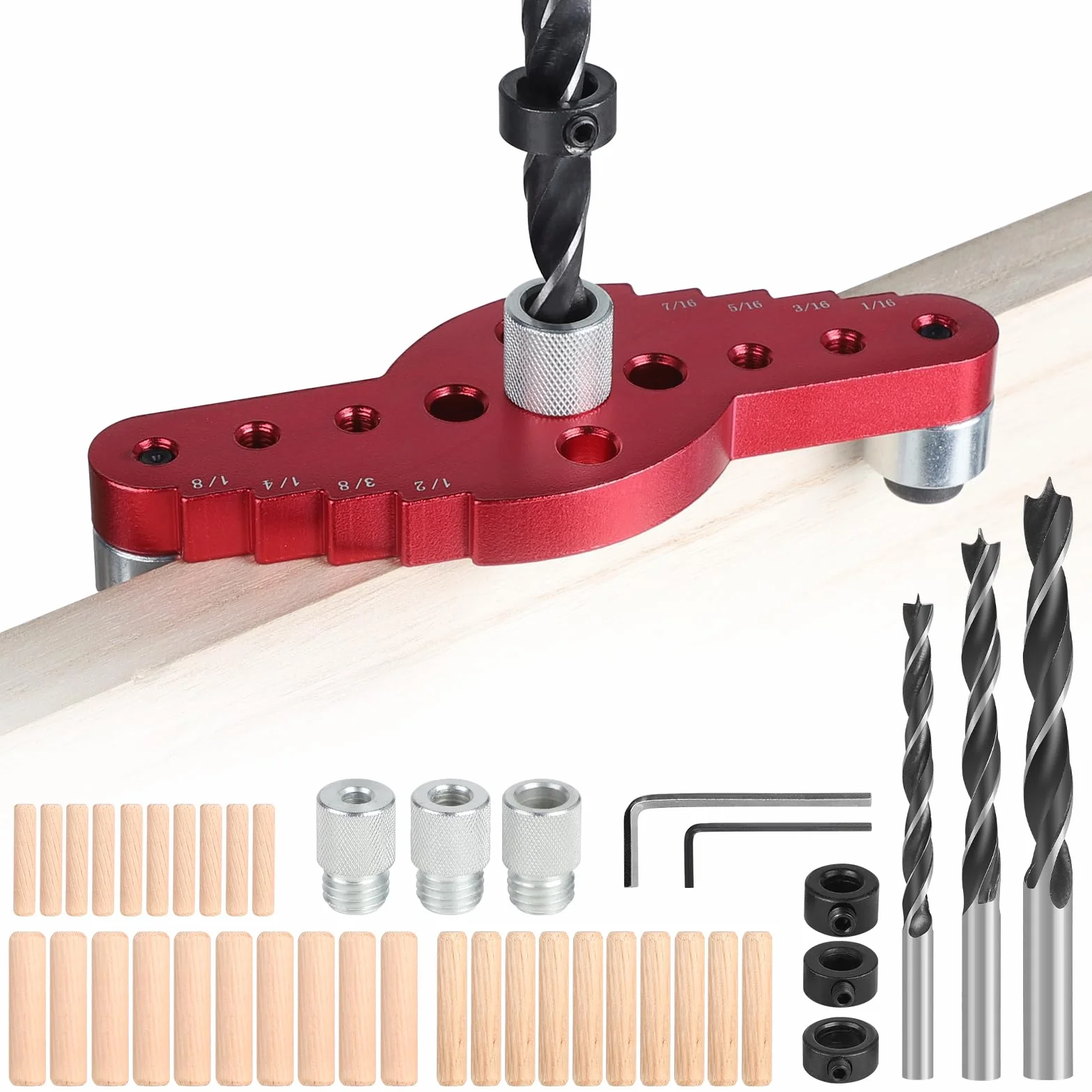 EFUTURETIME Posizionatore di Perforazione 6/8/10 mm Dima per Fori Legno Ausilio per Tasselli Verticali