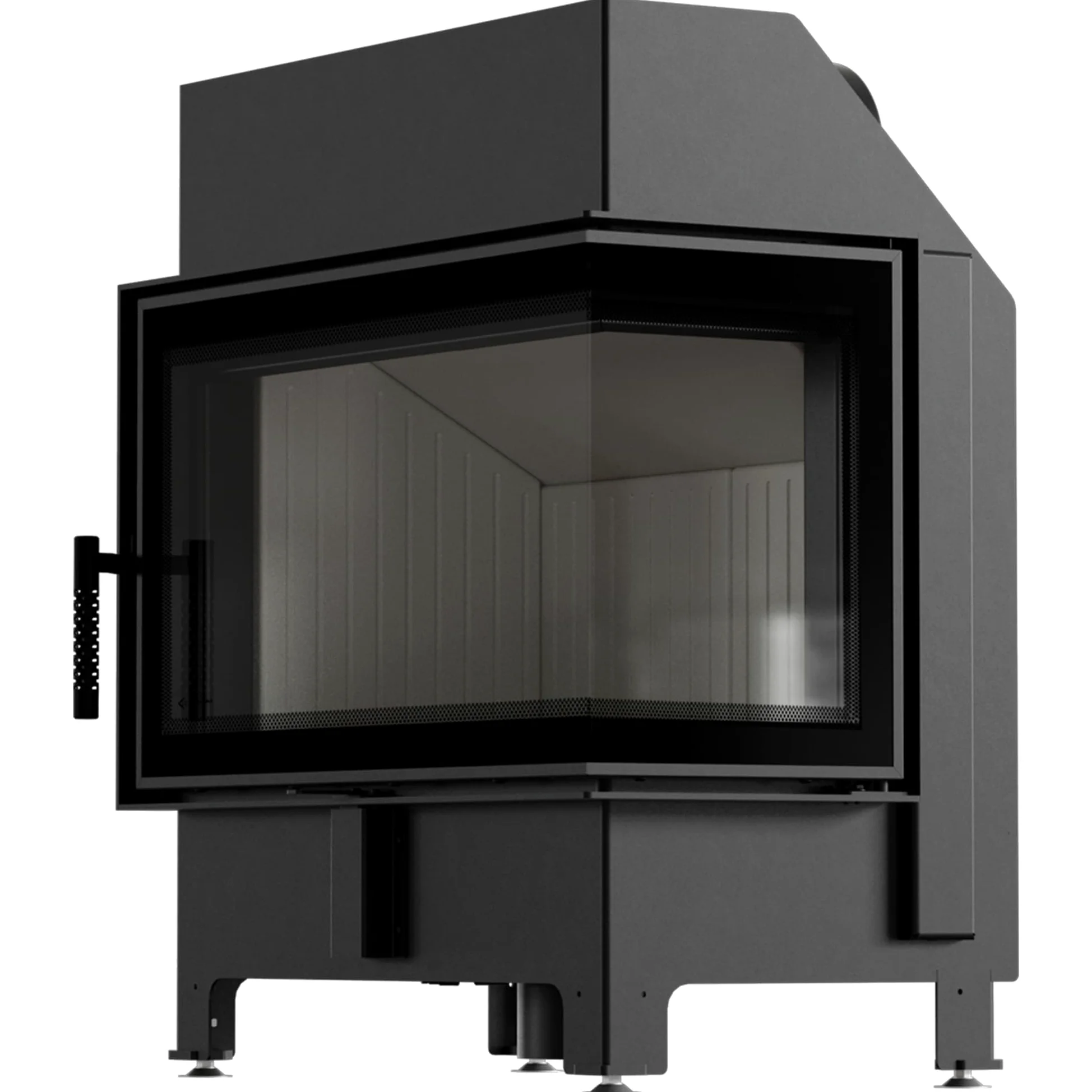 KRATKI Inserto per camino in acciaio a legna ZIBI 9,9 kW Ø180 destro A+ ECO | Acciaio nero, efficienza 86%, classe A+. Ecodesign, BImSchV 2, Flamme Verte 7; per recupero calore.; combustione efficiente