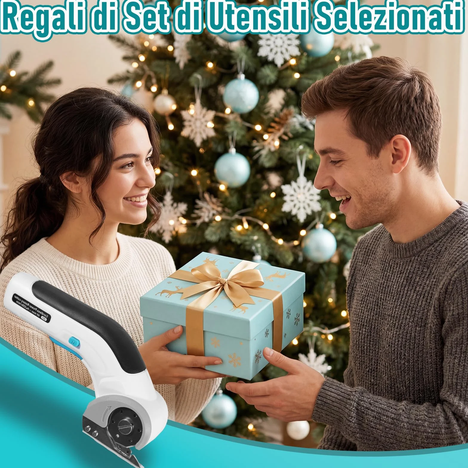 Taglierina per Cartone Elettrica 3,7 V 2000 mAh 2 Lame Autoaffilanti