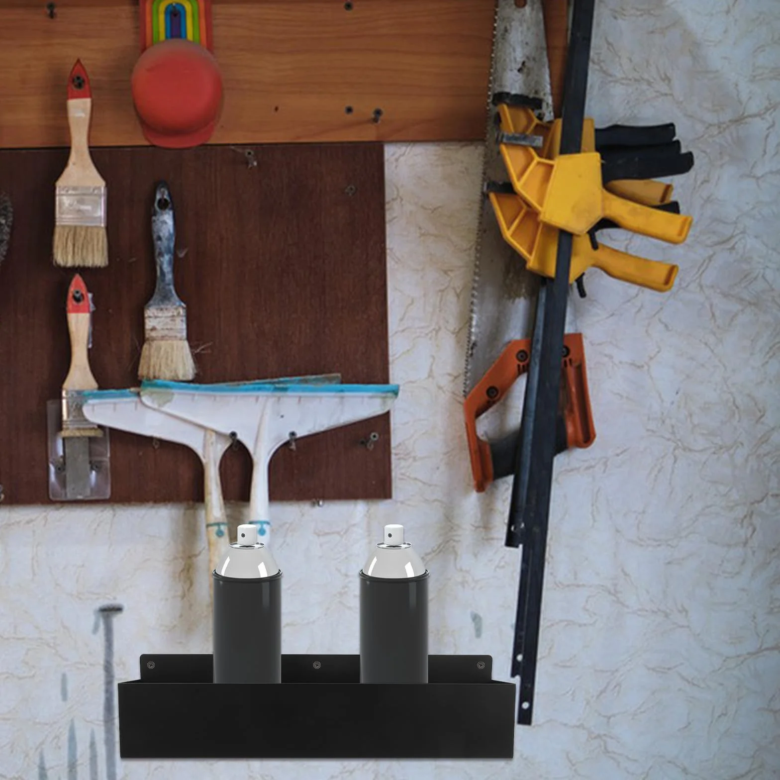 VILLCASE Porta Bombolette Spray a Muro in Ferro Nero Organizer per Garage e Casa