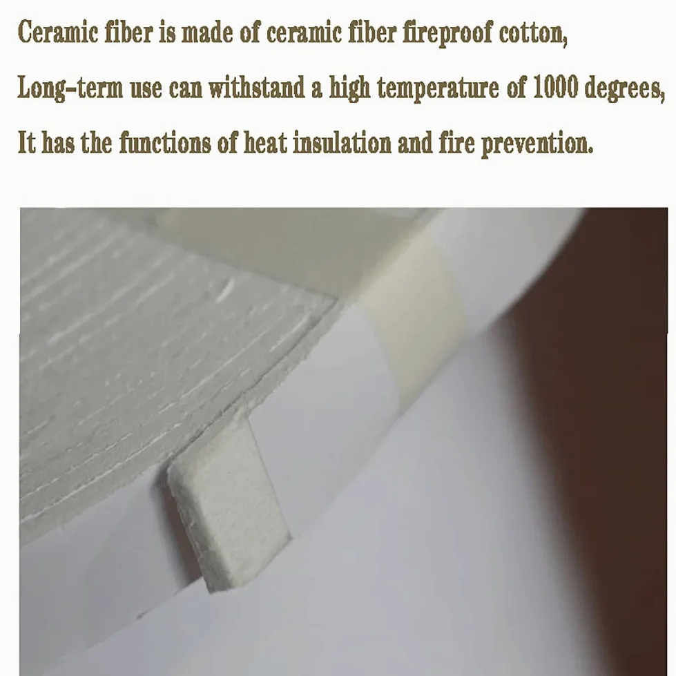 Striscia isolante in fibra ceramica ad alta temperatura (12 m), ignifuga, per forni, stufe, condotti e uso industriale (40 mm x 5 mm)