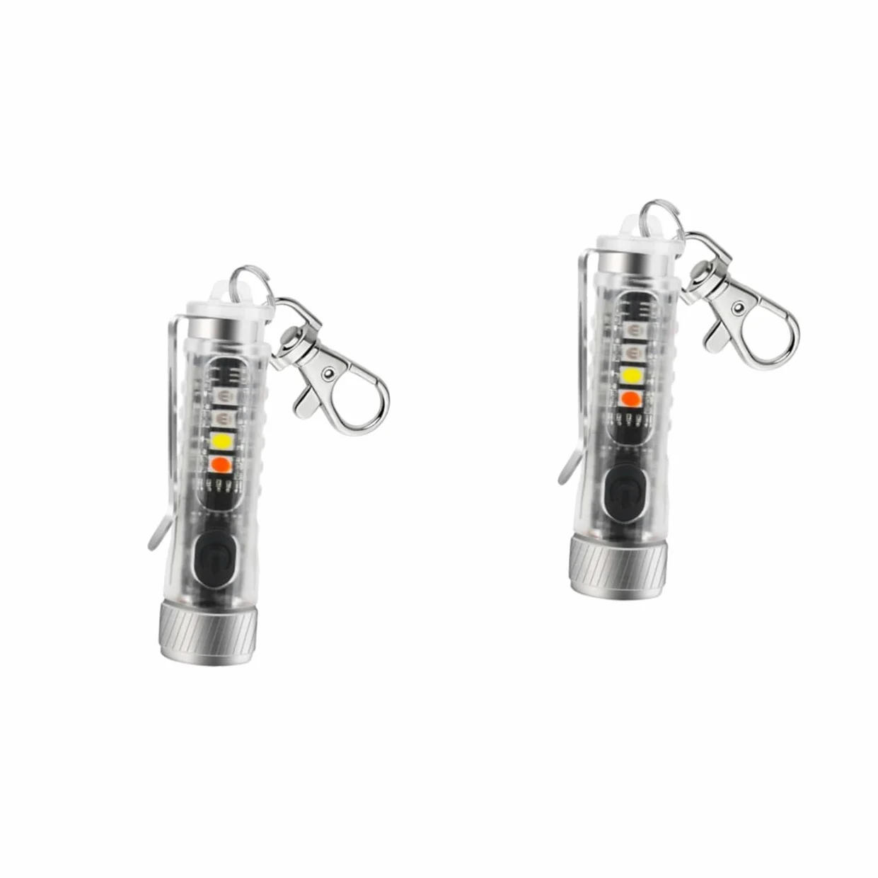 BESPORTBLE 2pezzi Torcia Led Mini Ricaricabile Luce Portachiavi Regolabile Per Esterni Modalità Di Illuminazione Design Compatto e Leggero Per Campeggio e Emergenze