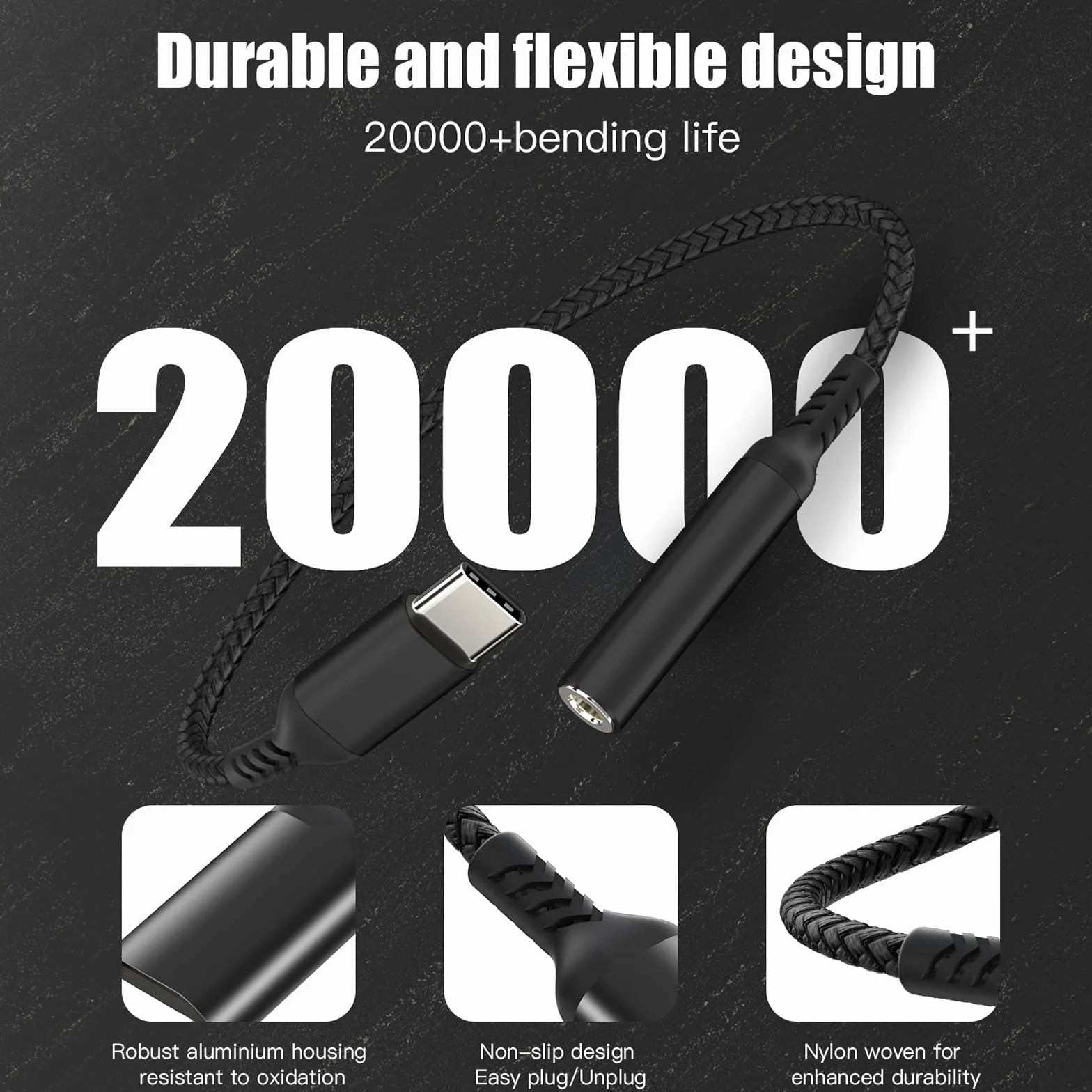 Adattatore Usb C Jack 3,5mm,Adattatore Jack Usb C Da 3.5mm,Adattatore Usb C Connettore Jack Per iPhone 17 Pro Max/17Pro/17/16/15 Samsung S24 S23 S22 Ultra Not 20 A53,Huawei P50/Pro Mate,ipad Pro Nero