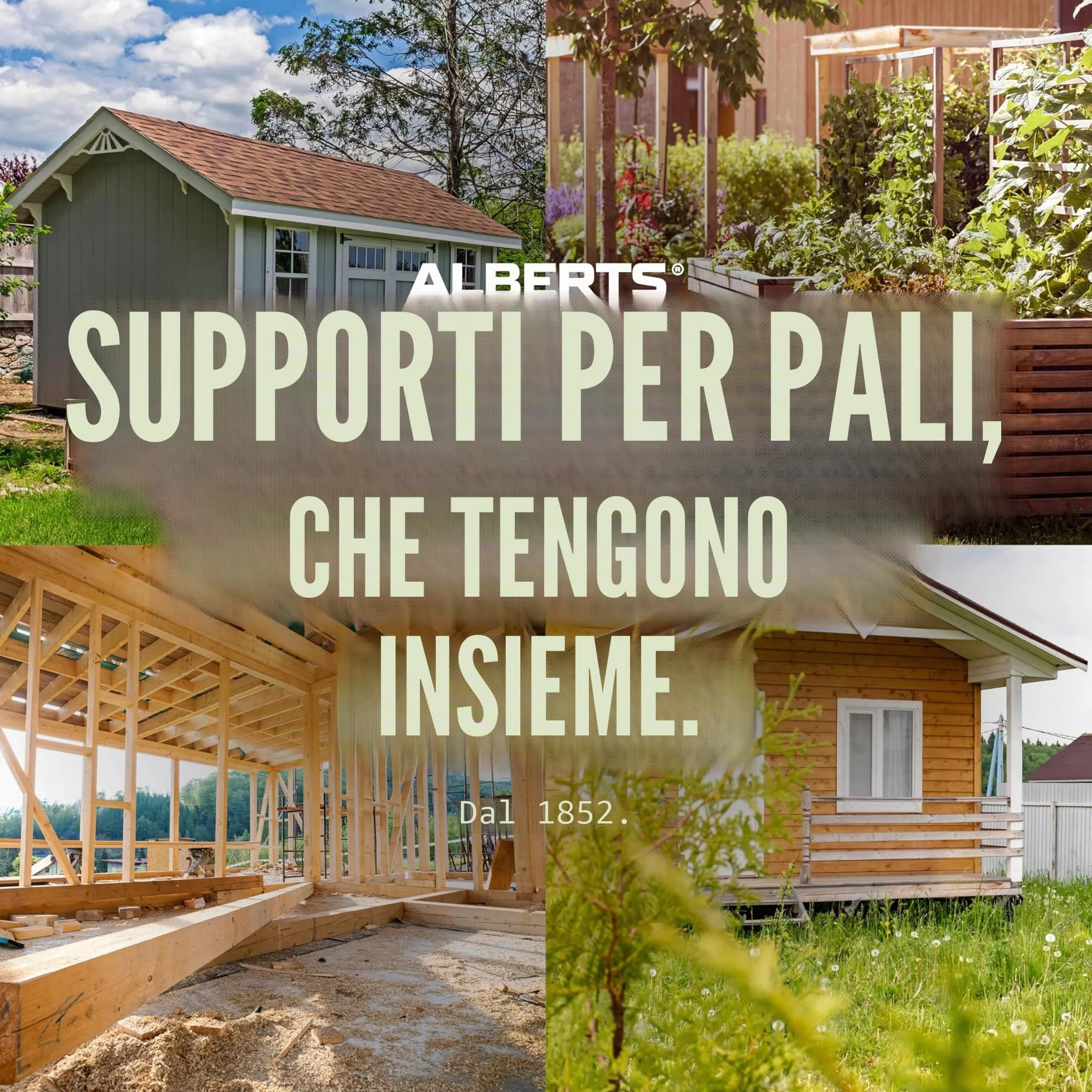 Alberts Porta palo per pali quadrati in legno zincato a caldo 71 x 71 mm