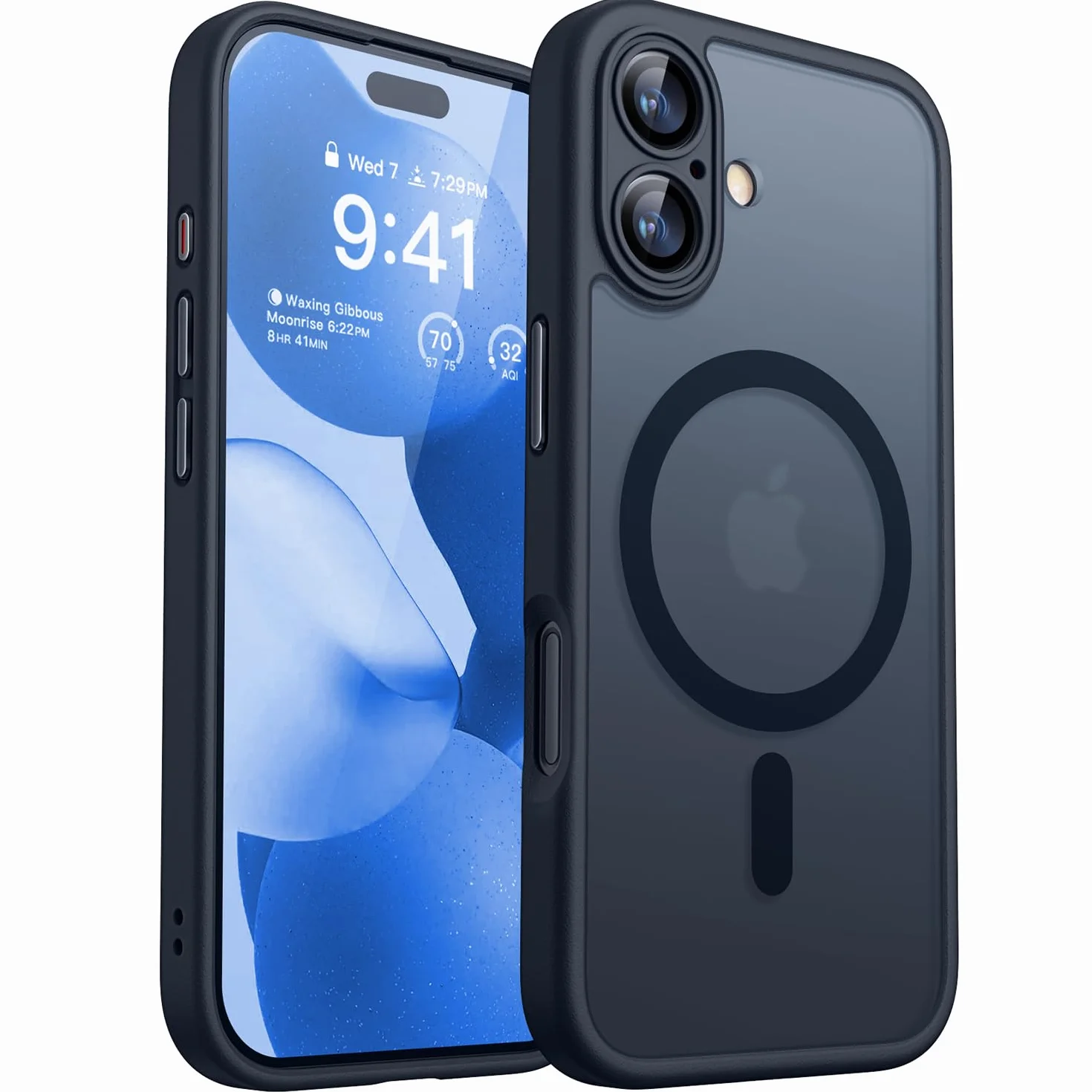 CANSHN Cover Magnetica per iPhone 17(6,3 Pollici), Compatibile con MagSafe, [Protezione Completa Della Fotocamera], Custodia Traslucida Opaca Protettiva Sottile Antiurto,Nero