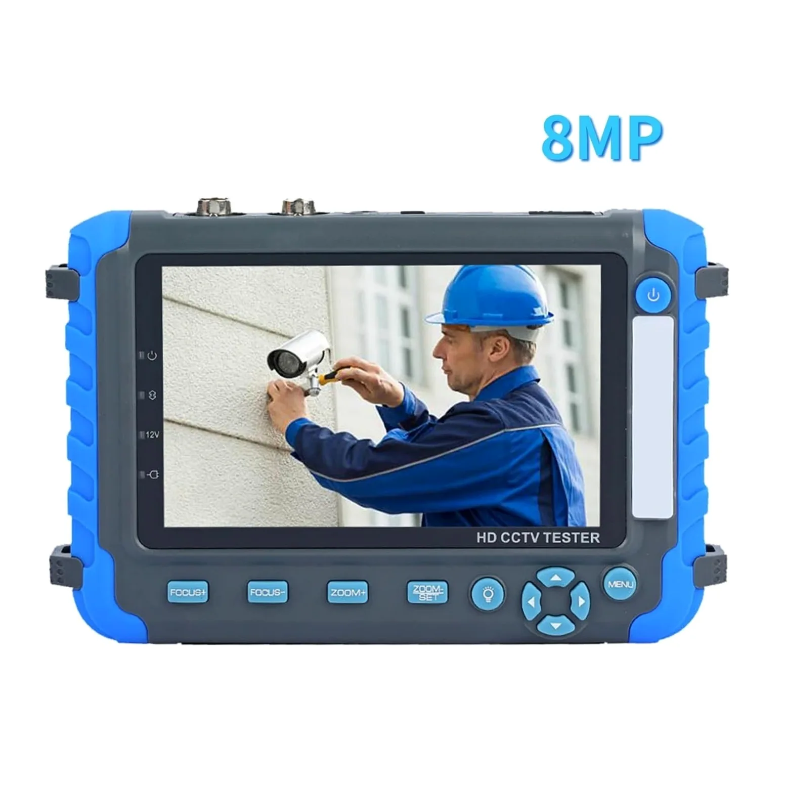 Tester CCTV, Tester for telecamera di sicurezza CCTV coassiale HD da 8 MP AHD TVI CVI CVBS Tester for telecamere di sicurezza alimentato DC12V portatile Tester video da 5 pollici