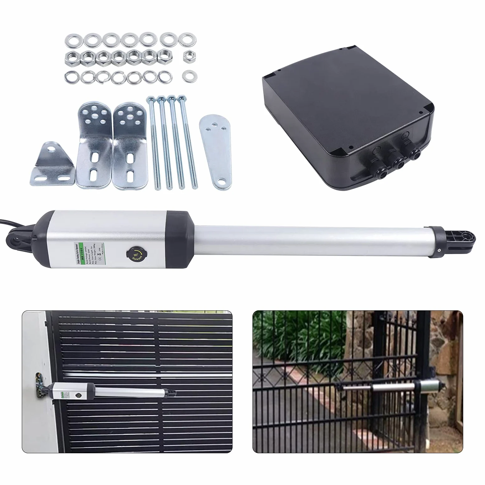 50 W, azionamento per cancello scorrevole, fino a 300 kg, apricancello scorrevole automatico con 2 telecomandi, apriporta con motore automatico per cancello da cortile