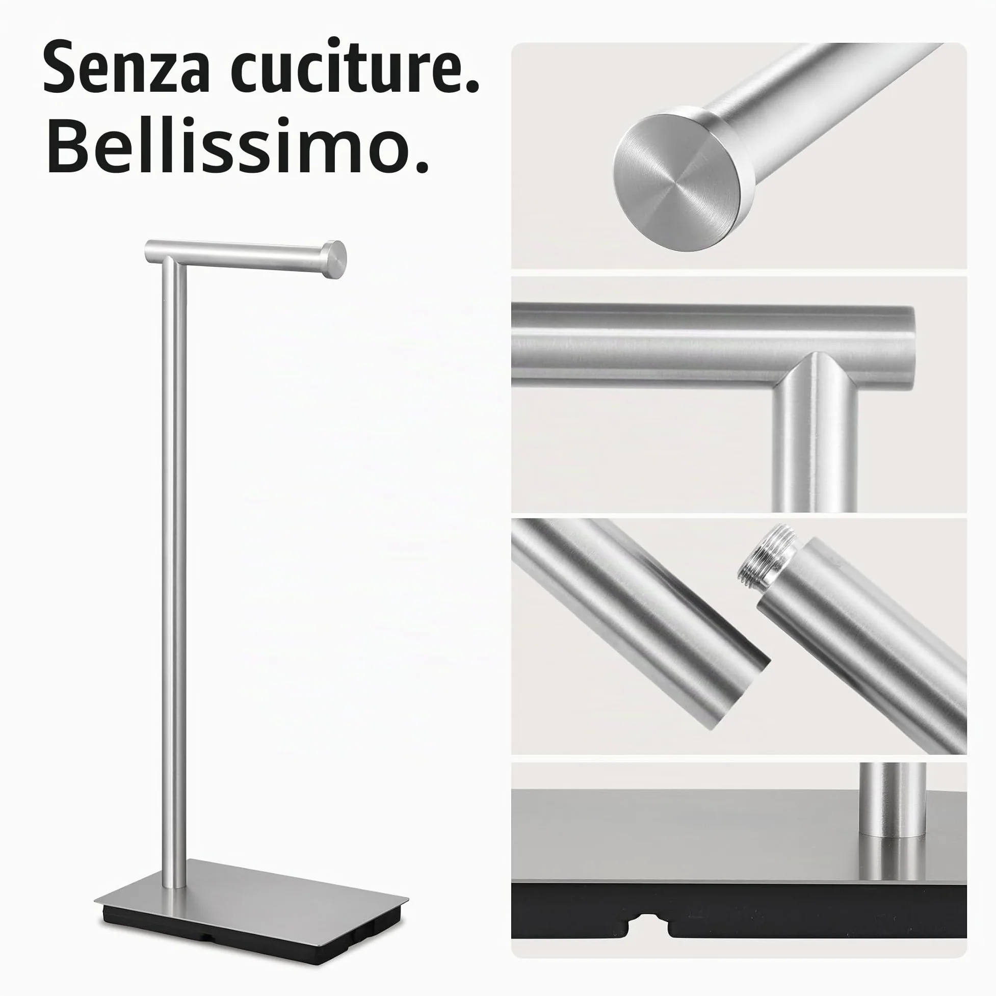 KES Porta Carta Igienica Autoportante Supporto per Bagno Porta Carta Igienica Acciaio Inossidabile Acciaio Spazzolato, BPH286S1A-2 | Base ponderata in acciaio inox SUS304, finitura spazzolata, BPH286S1A-2