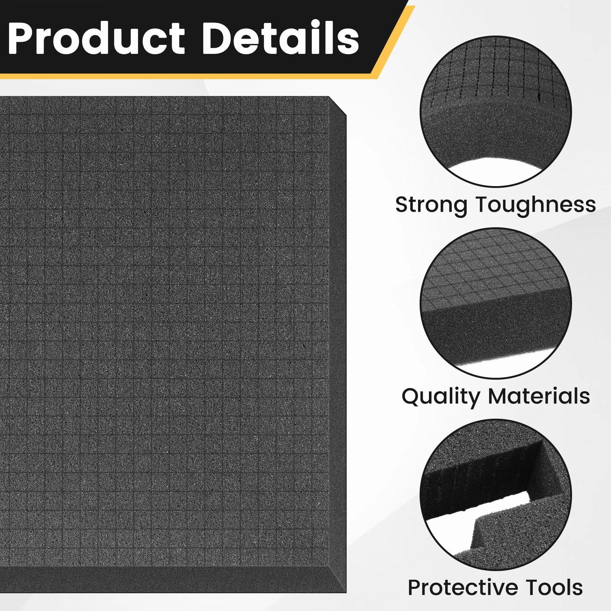 Pameil 4 Pezzi 400 X 300 X 50 mm Gommapiuma A Griglia Valigetta Per Attrezzi Inserto Per Valigia