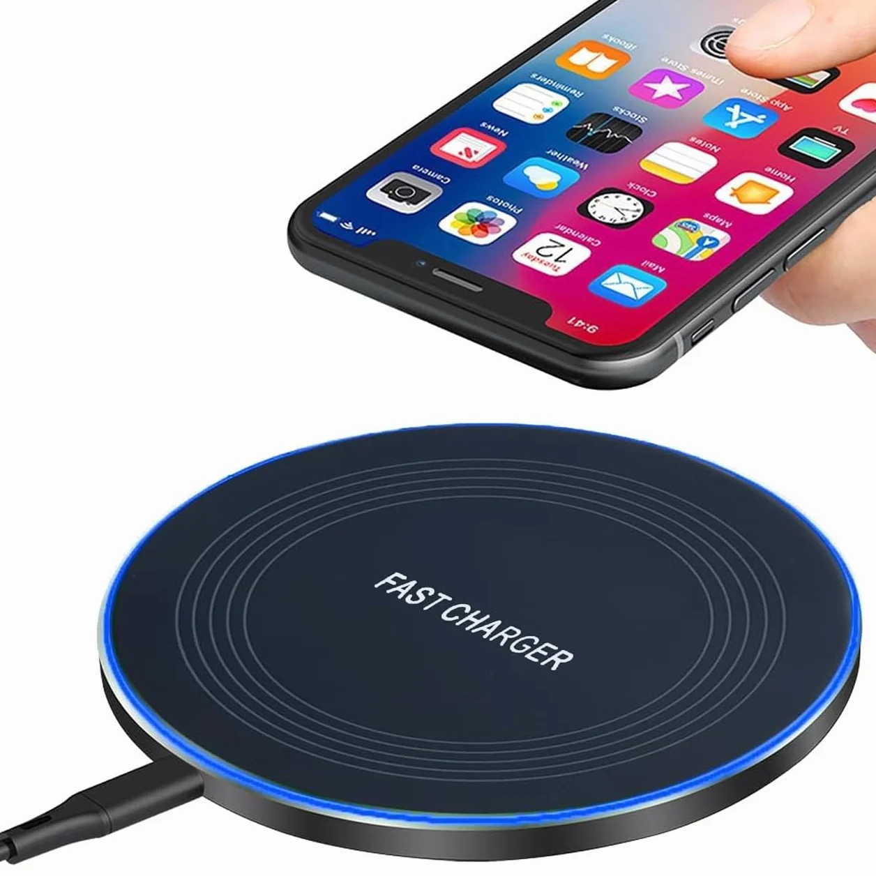 Caricatore Wireless Charger, 20W Max Caricatore Senza Fili Portatile Rapida Caricabatterie Wireless per Apple iPhone 16/15/14/13/12/11/SE/X/8, Caricatore per Samsung Galaxy S23 S22 S21, Pixel, Huawei