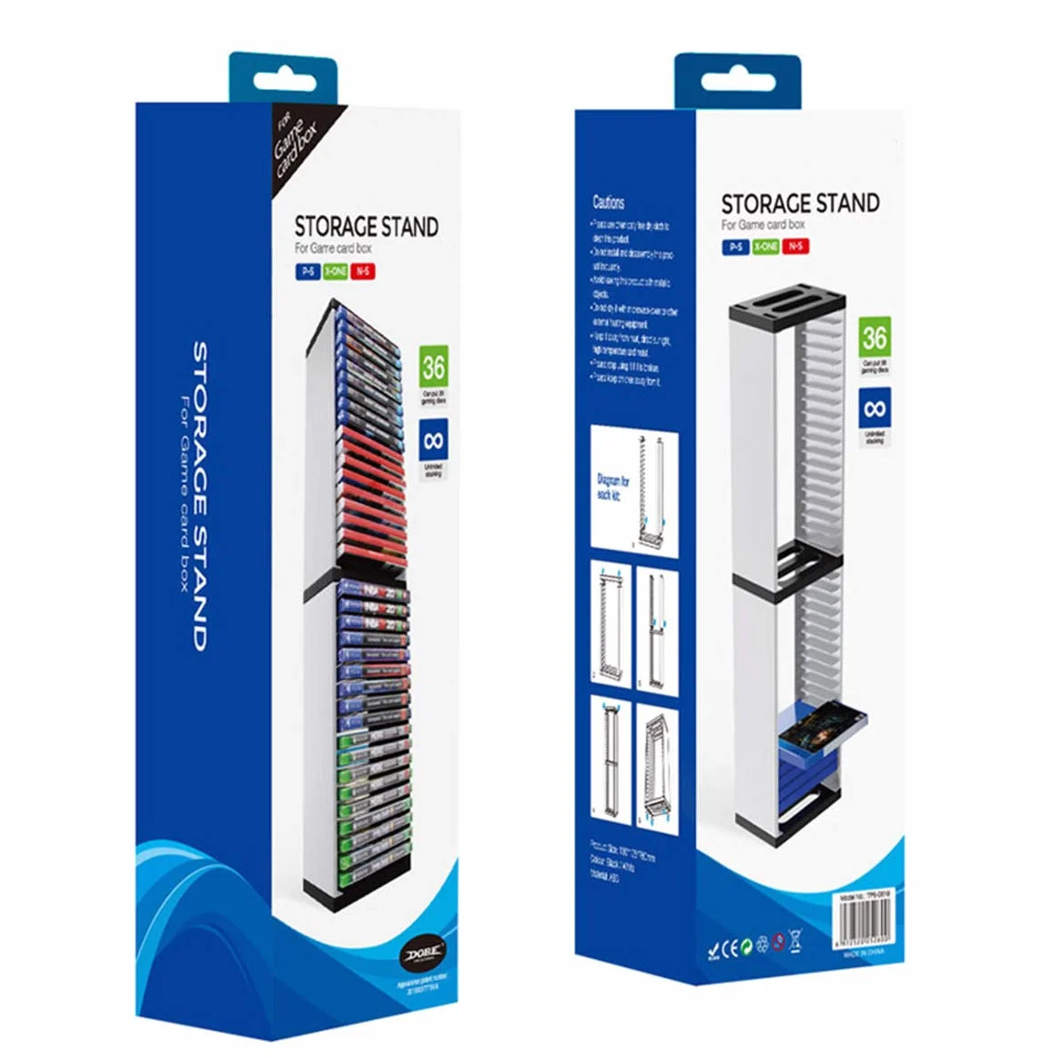 Queen.Y Supporto per Rack Torre di Archiviazione per Scatola di Dischi di Gioco per Ripiano di Archiviazione PS5 con 36 Pezzi di Dischi di Gioco, Supporto per Xbox Switch Games
