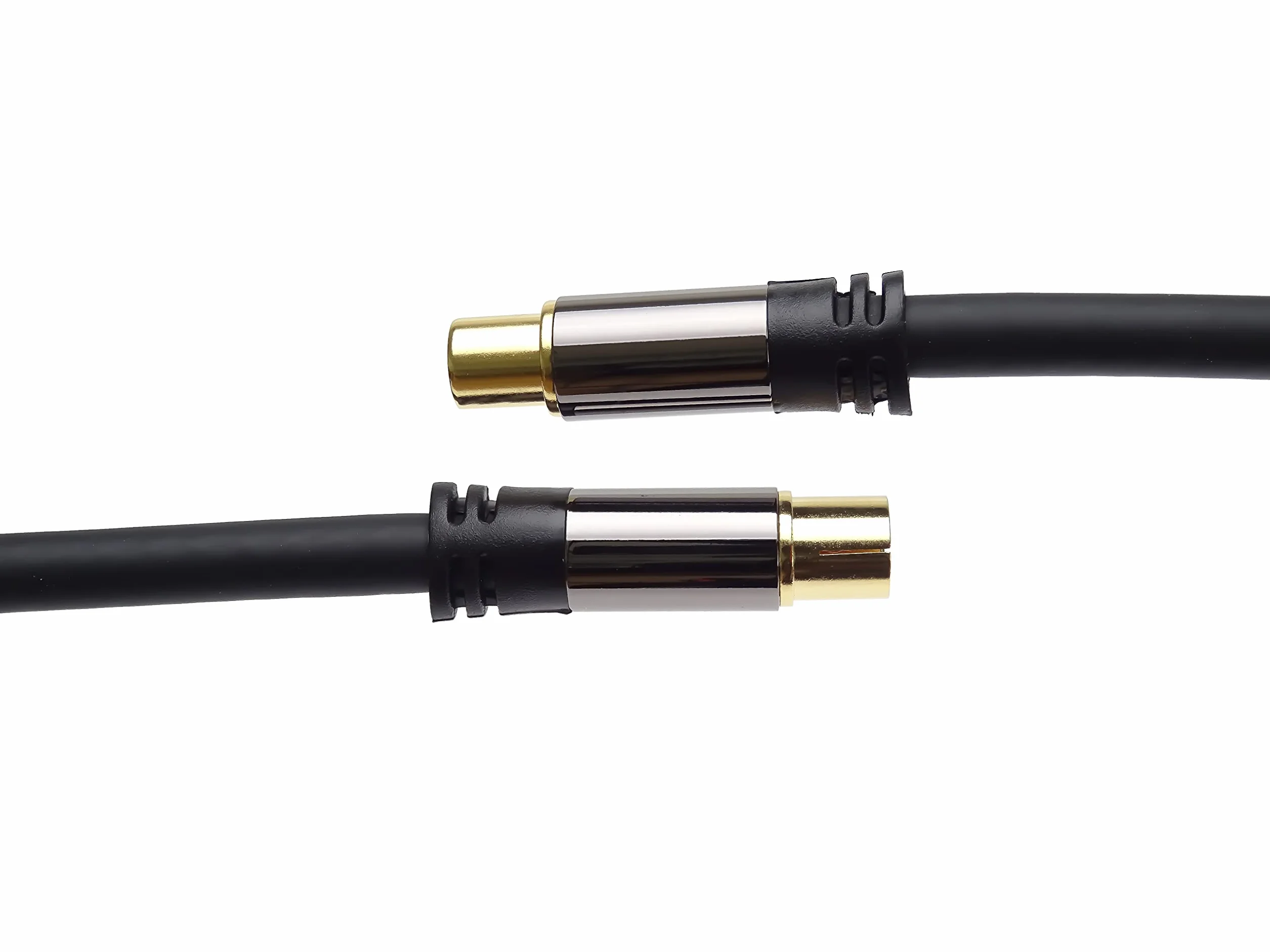 PremiumCord Cavo di Collegamento Antenna TV HQ, M/F, 75 Ohm (135 Db), Schermato 4X, Connettore in Metallo, Lunghezza 5 m