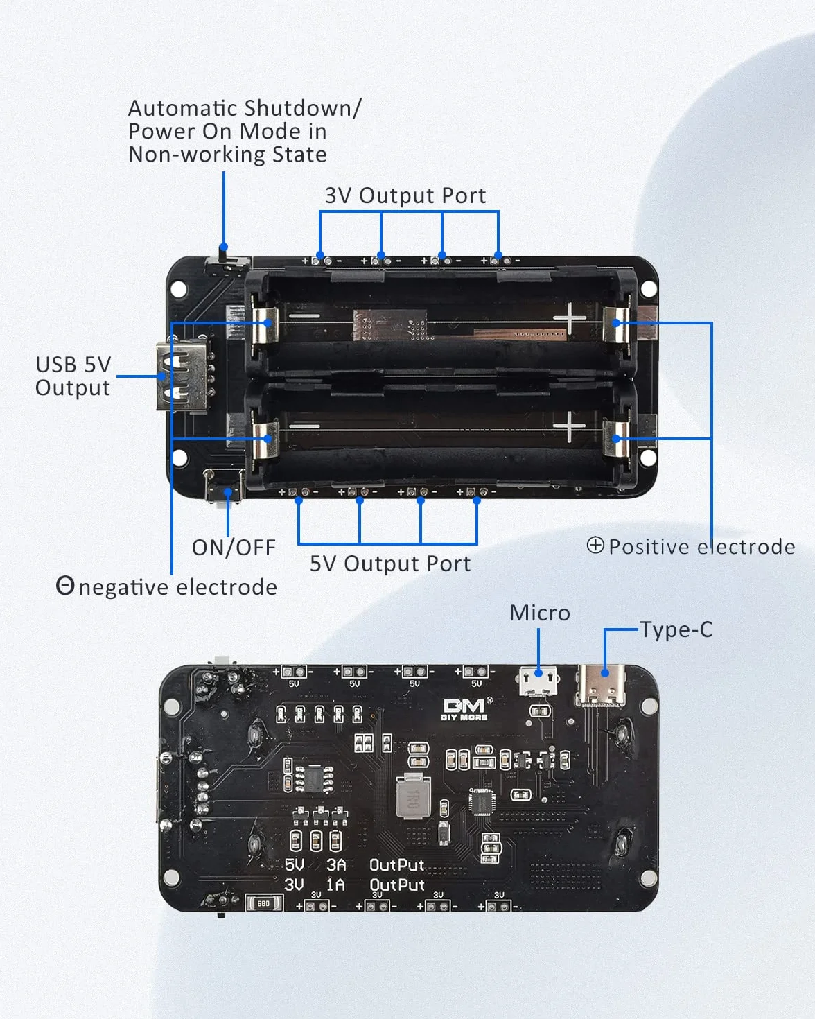 diymore 2 batterie Shield V8 3 V 5 V Micro USB tipo C USB compatibile per ESP32 per ESP8266 WiFi