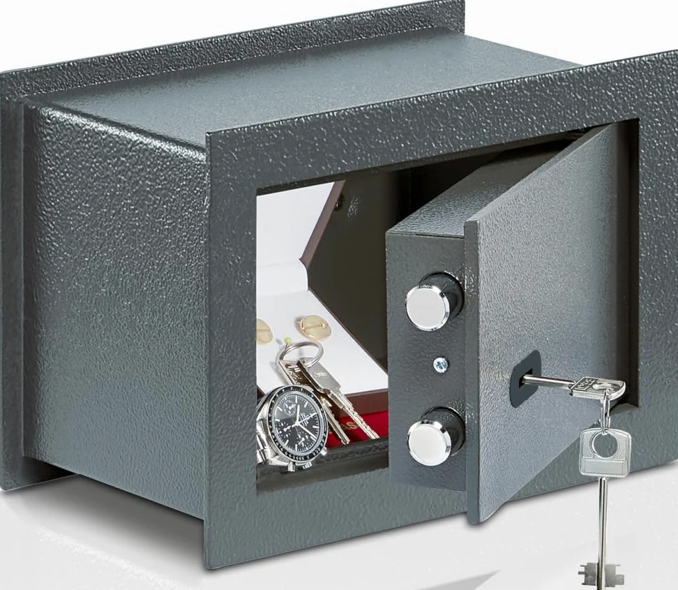 Burg-WÄCHTER Cassaforte da parete con chiave, 4,6 l, 7,2 kg, Pure-Safe PSW 110 K, antracite, esterno: 201 x 305 x 148 (altezza x larghezza x profondità)