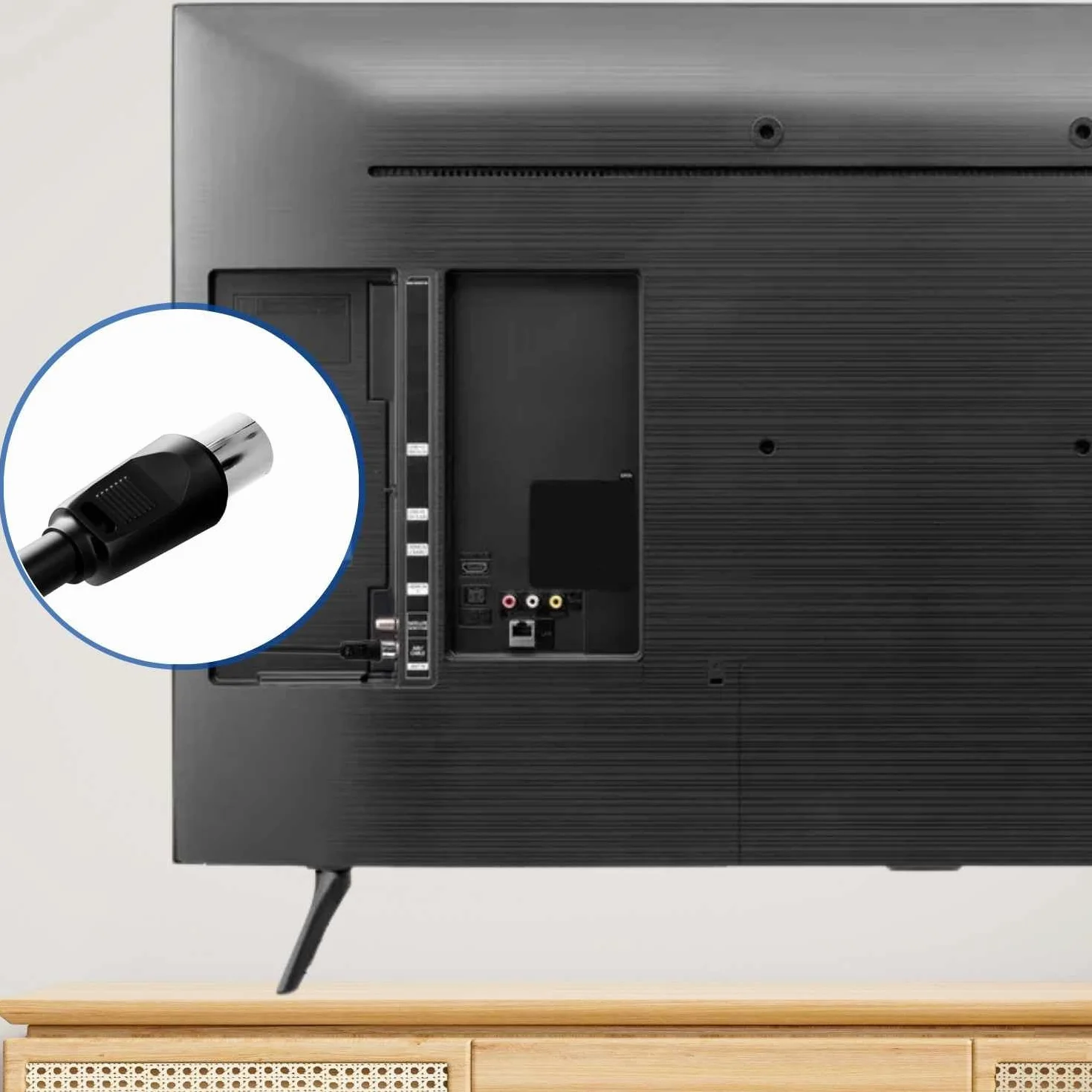 TECHZOCO Cavo antenna TV maschio maschio cavo coassiale antenna TV, cavo antenna tv diritto, cavo televisivo, decoder, 70dB, HDTV, DVB-T2, DVB-C, DVB-S, TV e radio, 75 Ohm, nero, 2,50 metri