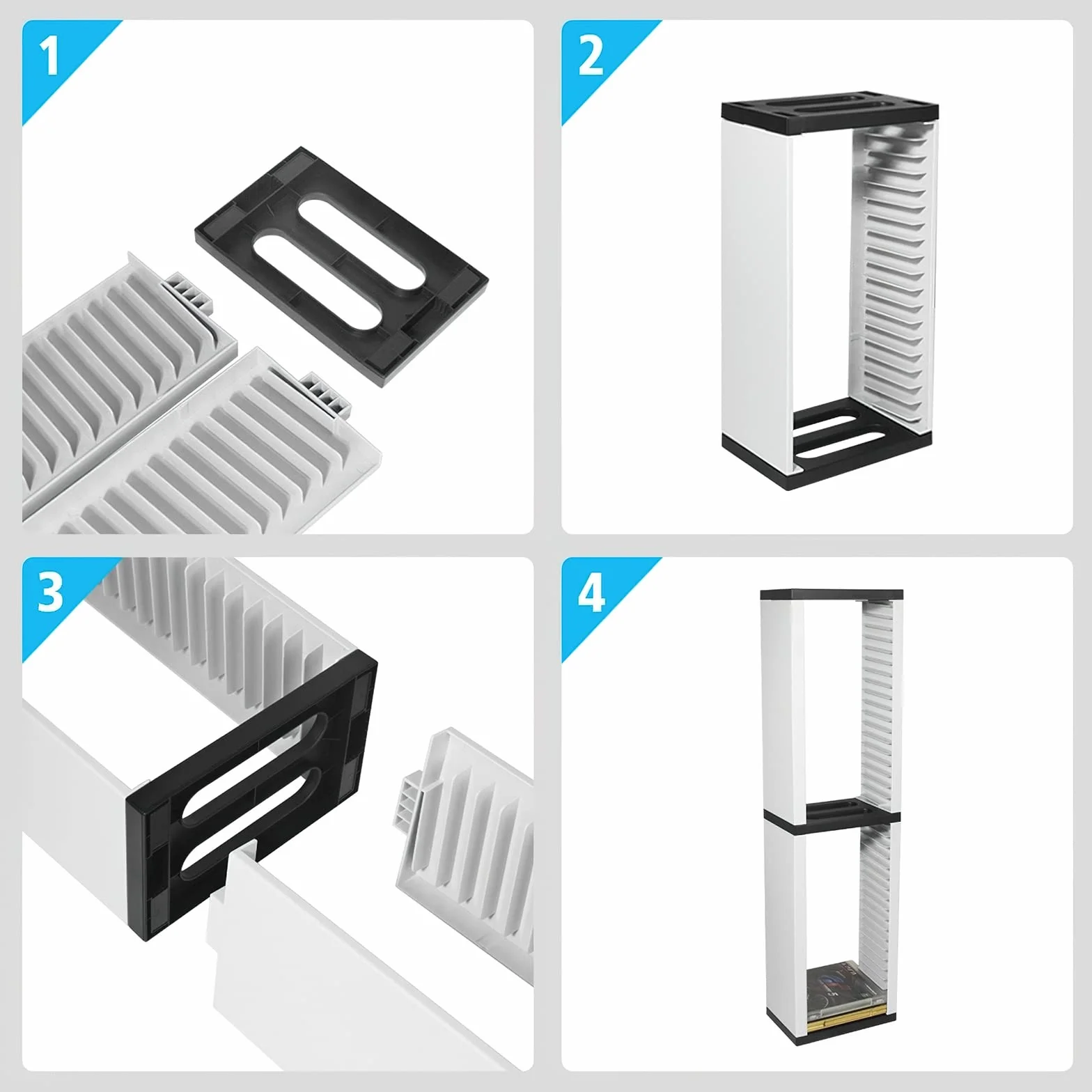 Yolispa Game Disc Holder Video Gioco Scaffalatura CD Racks Videogioco Scaffale DVD Contenitore 36Pcs Discs per PS5
