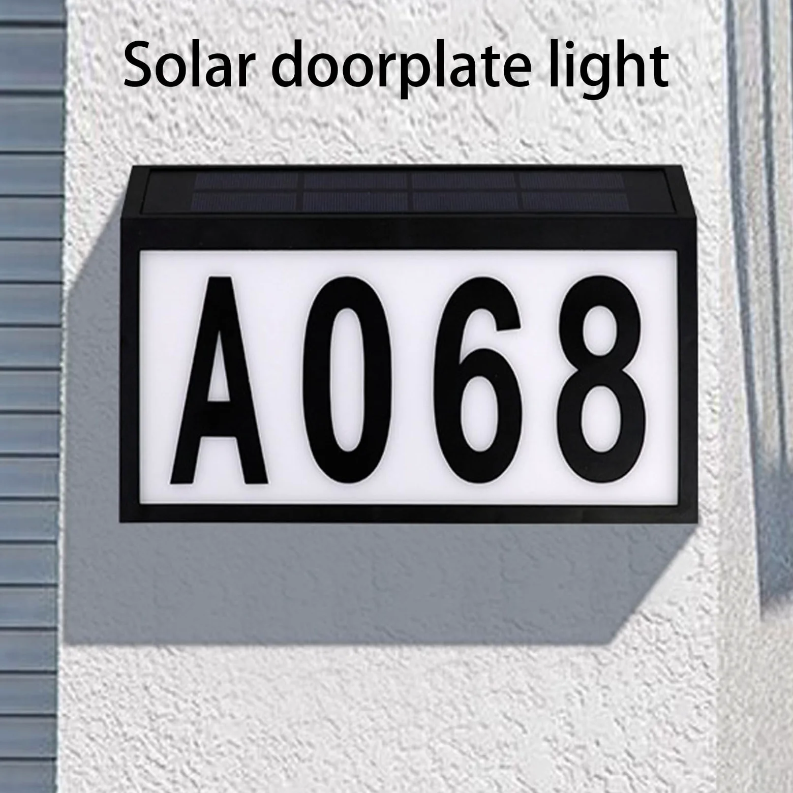Lampada a LED a energia solare per indirizzi, numero civico, luce esterna per cassetta postale