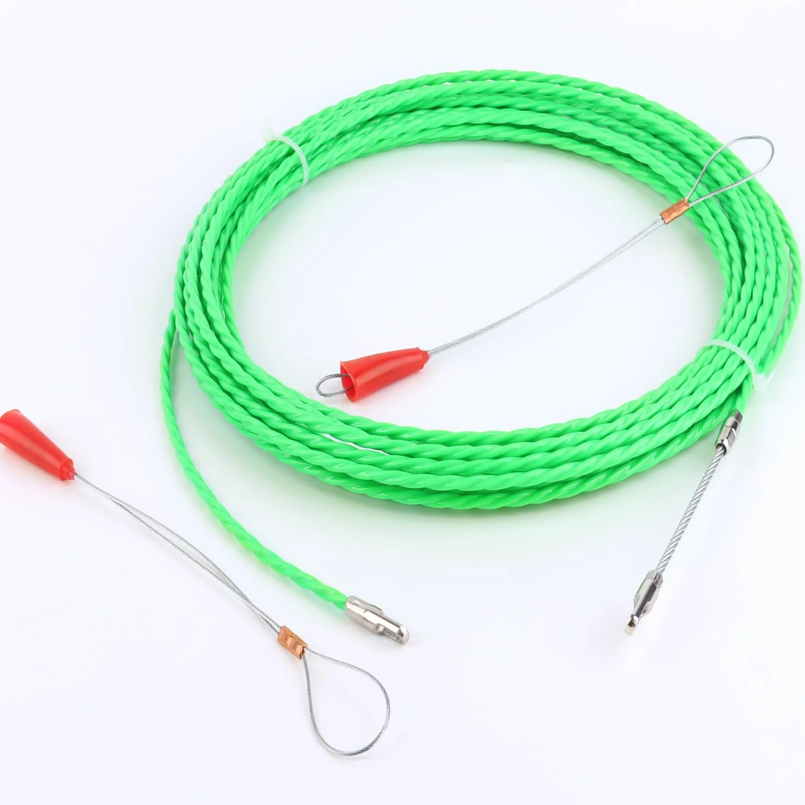 Sonda Passacavi 10m, RISVOWO 4.5mm Sonda Elettricista con 2 Molla di Guida, Sonda Tiracavi Cavo, Molla Elettricista, Canalina Passacavi, Estrattore Cavi per L’Installazione di Cavi (Verde)