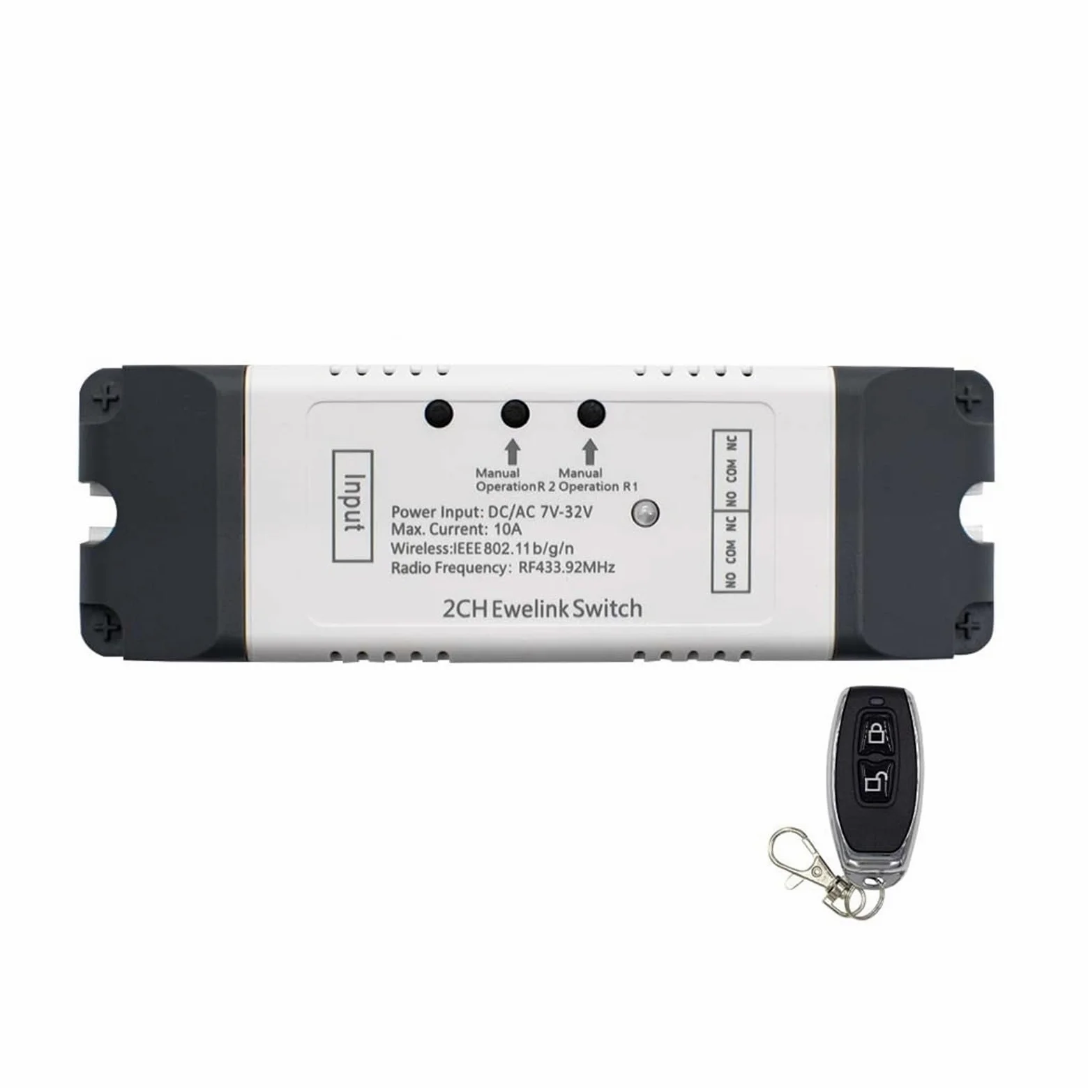 Interruttore Smart Opener APP telecomando for porta del garage cancello supporta Alexa Echo Google Home controllo EWelink + RF 433 MHz (Color : DC7-32V and Remote)