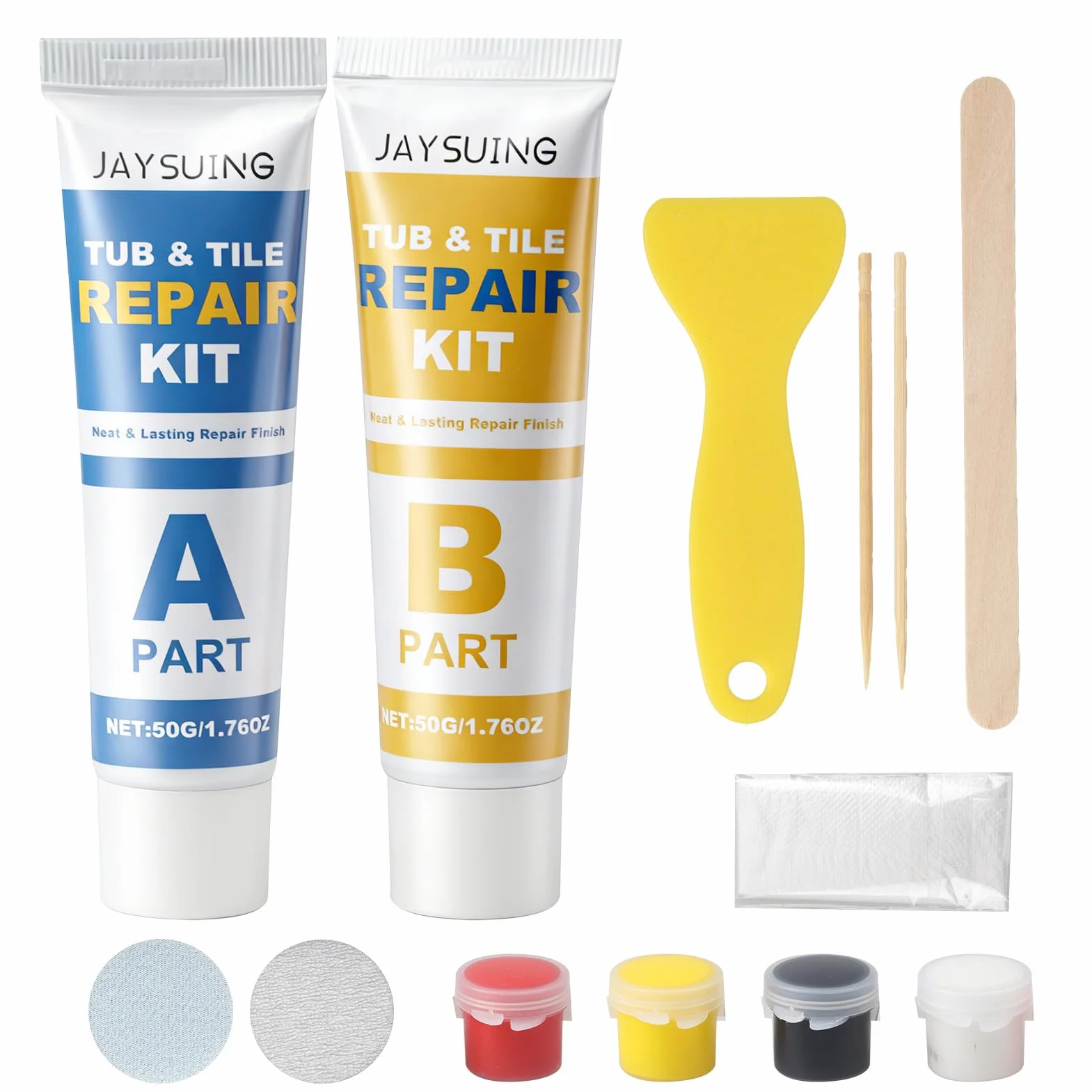 Kit Riparazione Piastrelle Ceramica Marmo Resina Epossidica AB 50G×2 Spatola Accessori