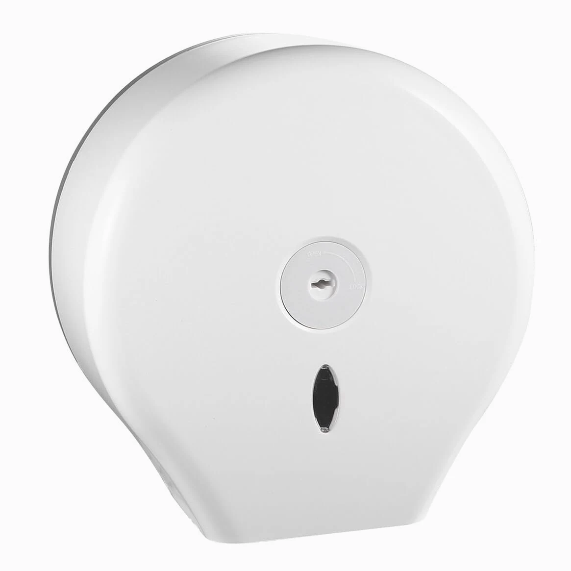 Dispenser Igienica Muro Bianco in Rotondo Carta Abs | Finestra Livello Carta, Dotato di Chiave, per Casa e Toilette, Stile Rotondo, Accessorio da Parete