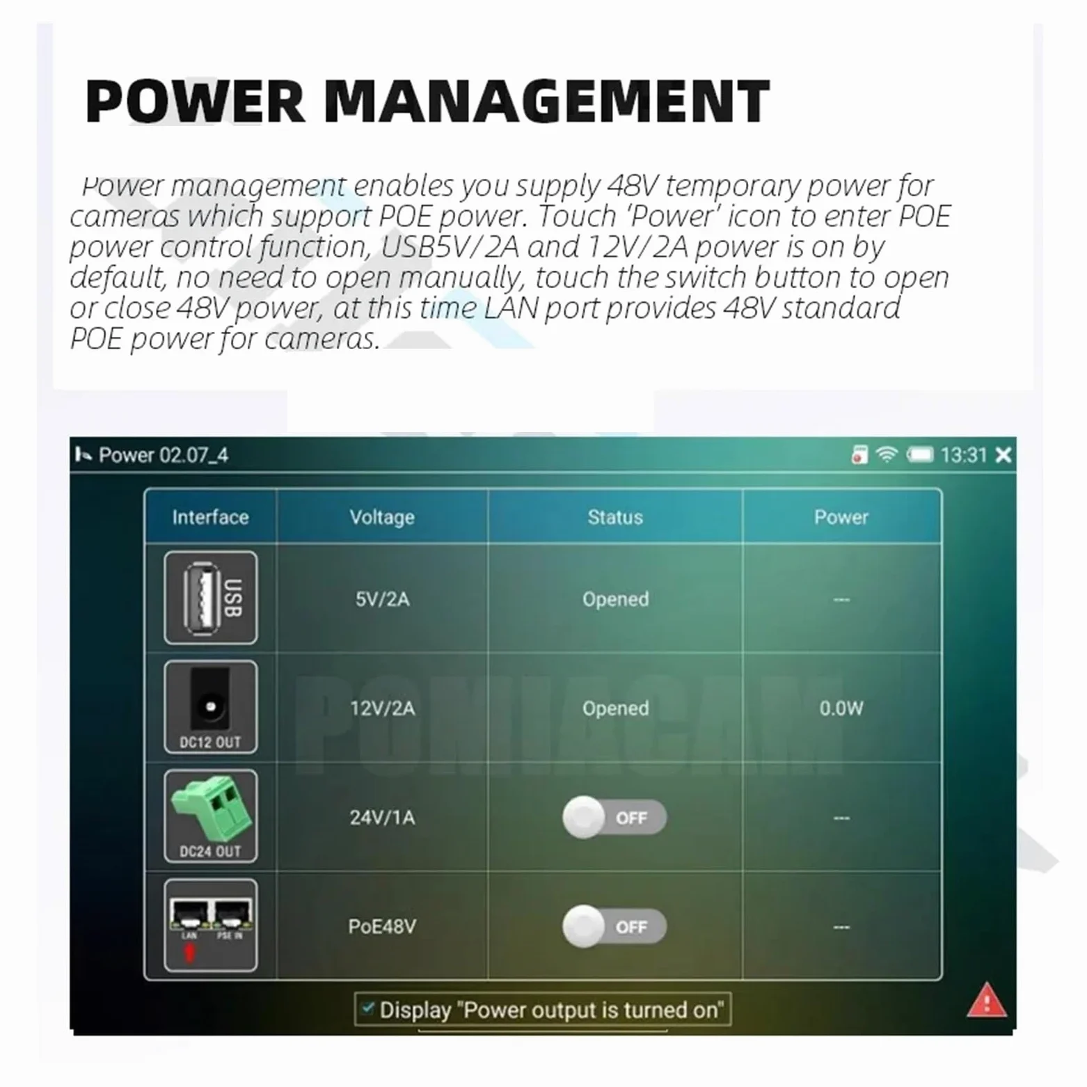 CCTV Tester, Tester CCTV IPCX-ACT H.265 4K 8MP IPC/TVI/CVI/AHD/CVBS Touch Sn Da 7 Pollici Supporto IPC Multifunzione ALL-In-One