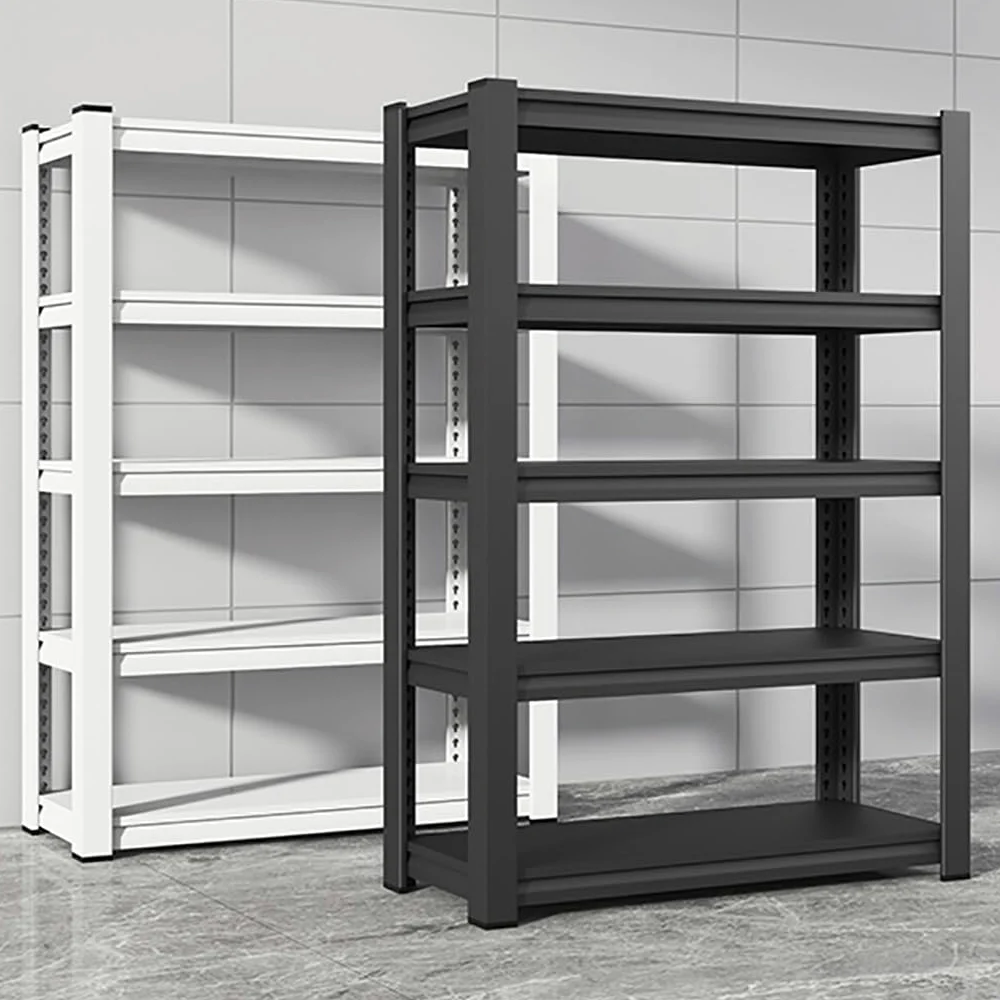 Scaffale da cucina in metallo a 5 ripiani, staccabile, resistente, nero, 60 x 40 x 150 cm, ideale per cucina, garage o ufficio