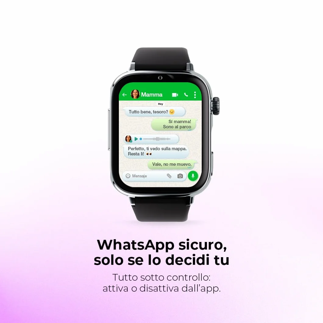 SaveFamily SaveWatch Plus 2 | Smartwatch per Bambini con Localizzatore GPS, Chiamate, Video, WhatsApp, Spotify, App Store - Quadrante Nero e Cinturino in Silicone Nero