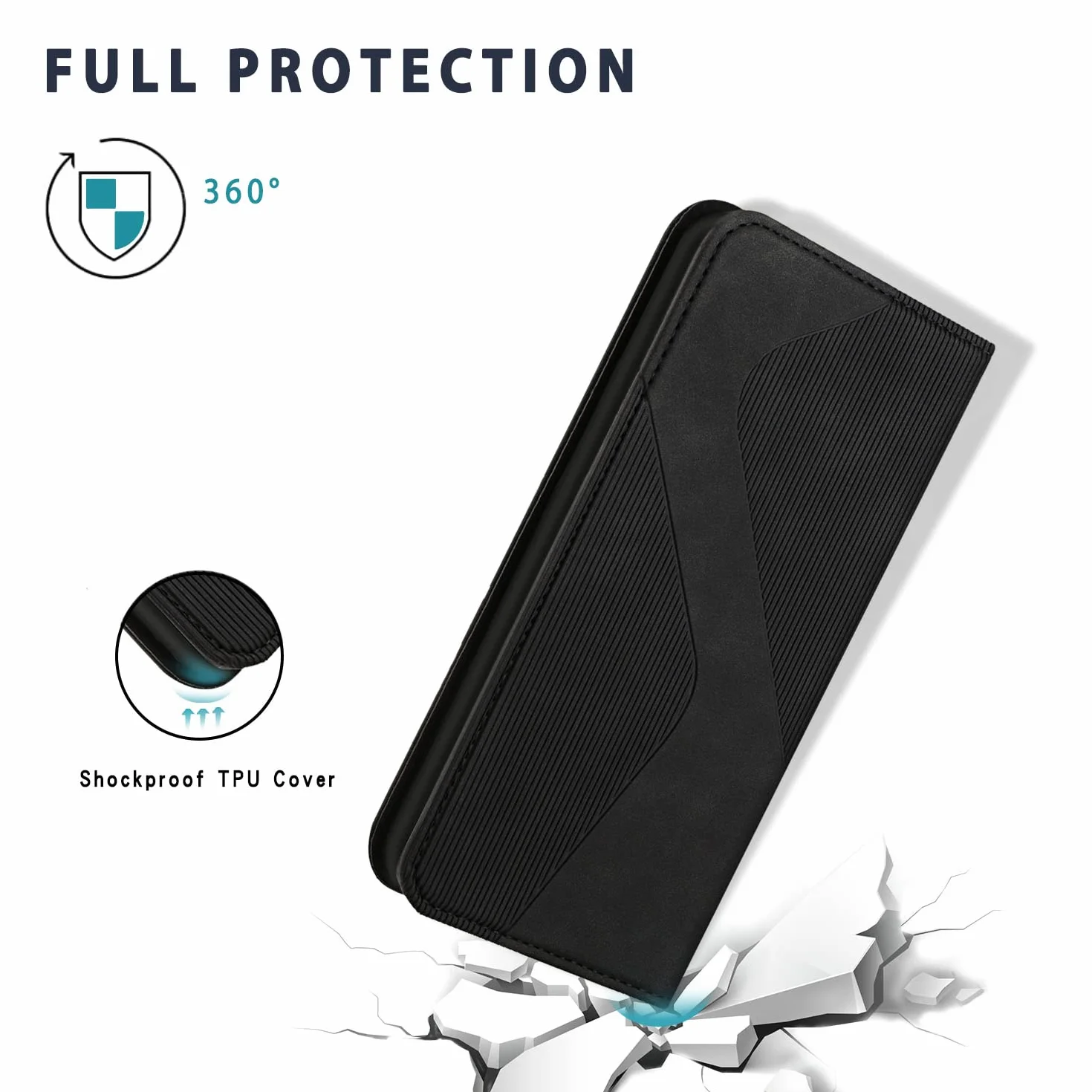 Cover per Samsung Galaxy S22, Flip Custodia Pelle PU con [Slot Cart] [Supporto Stand] [Magnetica], Cover a Libro Portafoglio per Samsung Galaxy S22 (Nero)