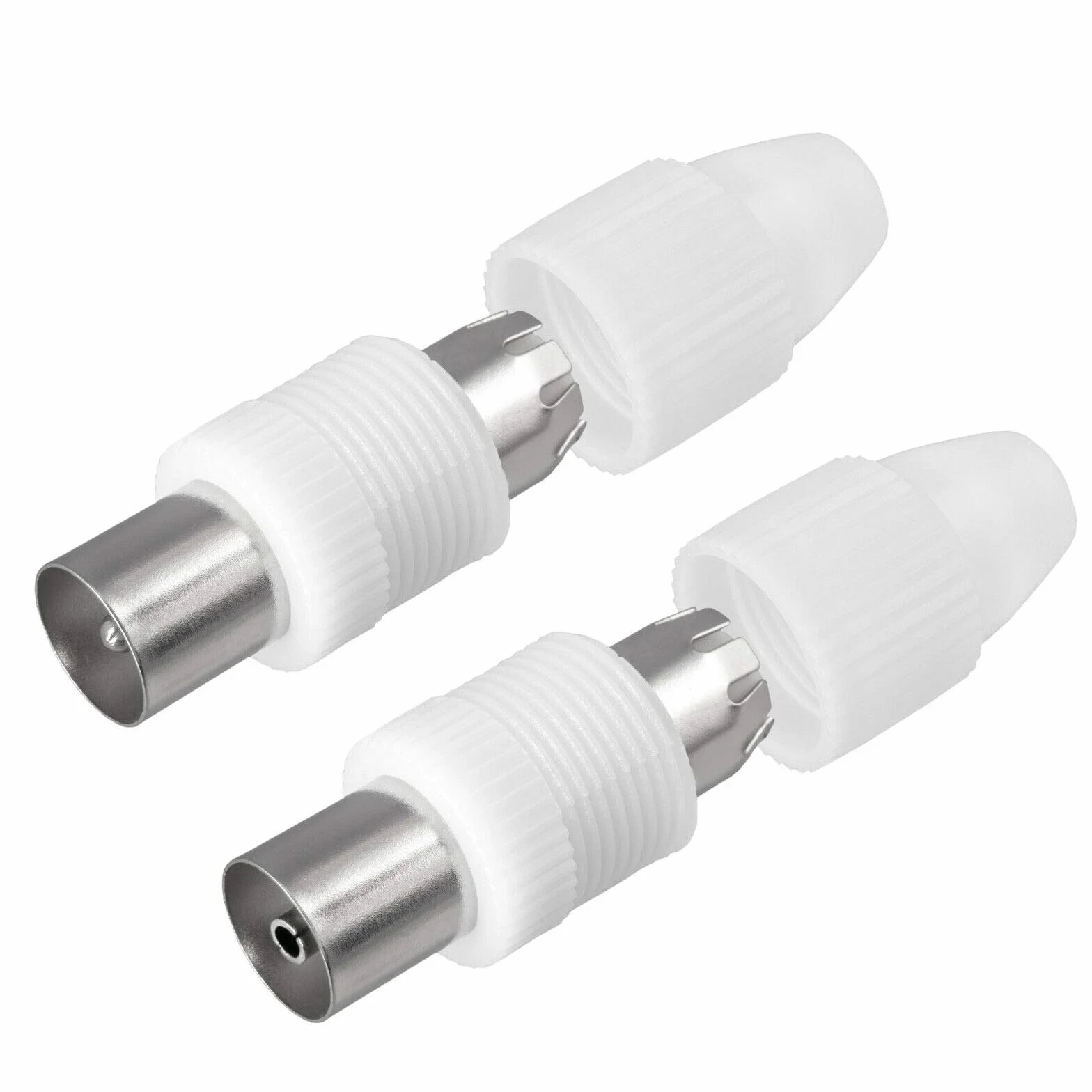 HB-DIGITAL - Set di 2 connettori e 2 prese per visione via cavo, radio DVB-C e DVB-T2, antenne TV IEC (maschio e femmina) per cavo antenna coassiale, cavo BK impianti HQ 4K UHD