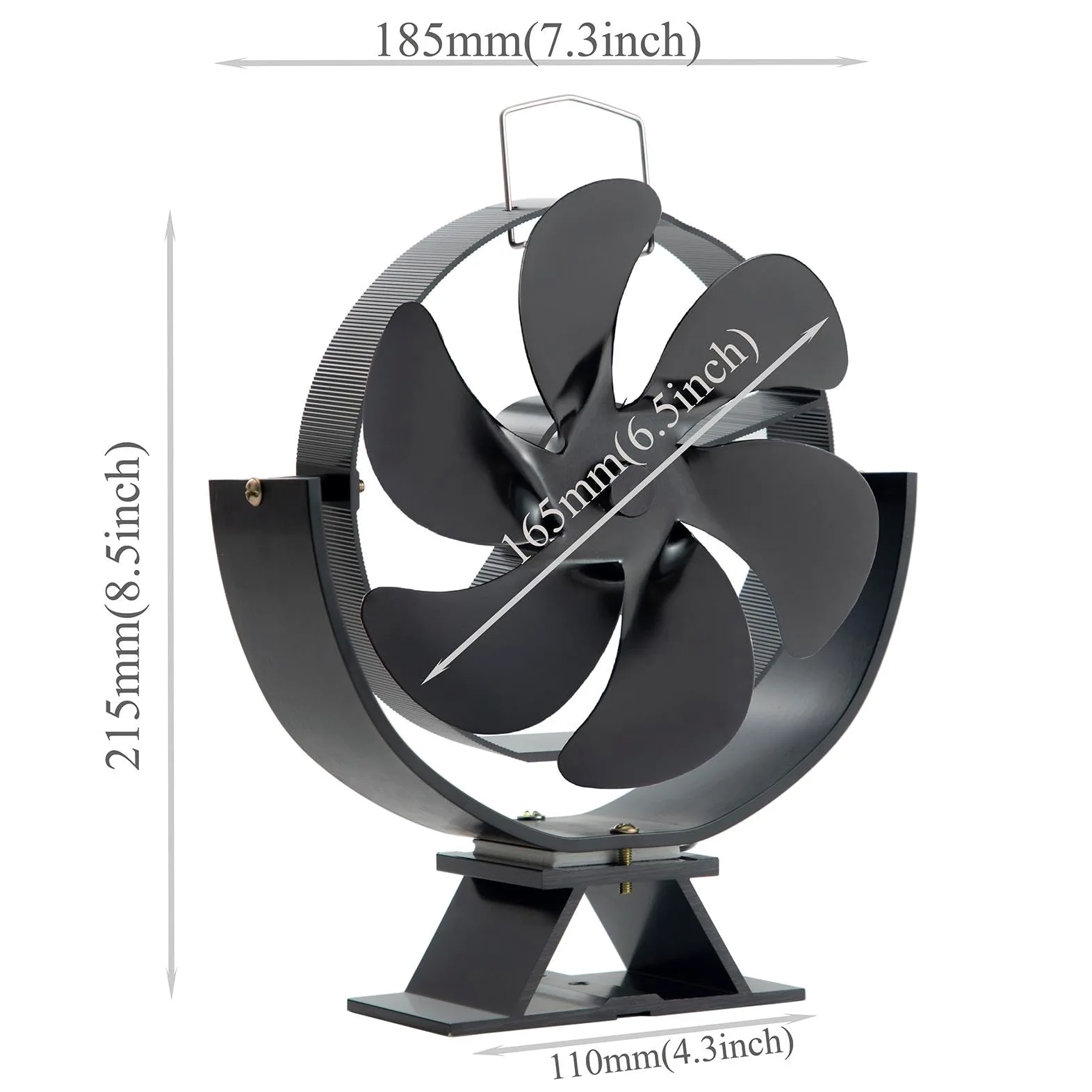 Ventilatore per stufa a legna, robusto ventilatore di circolazione 'aria | calda, girevole a 360 gradi, distribuzione efficiente del calore, riscaldato, silenzioso, alimentato a calore, 6