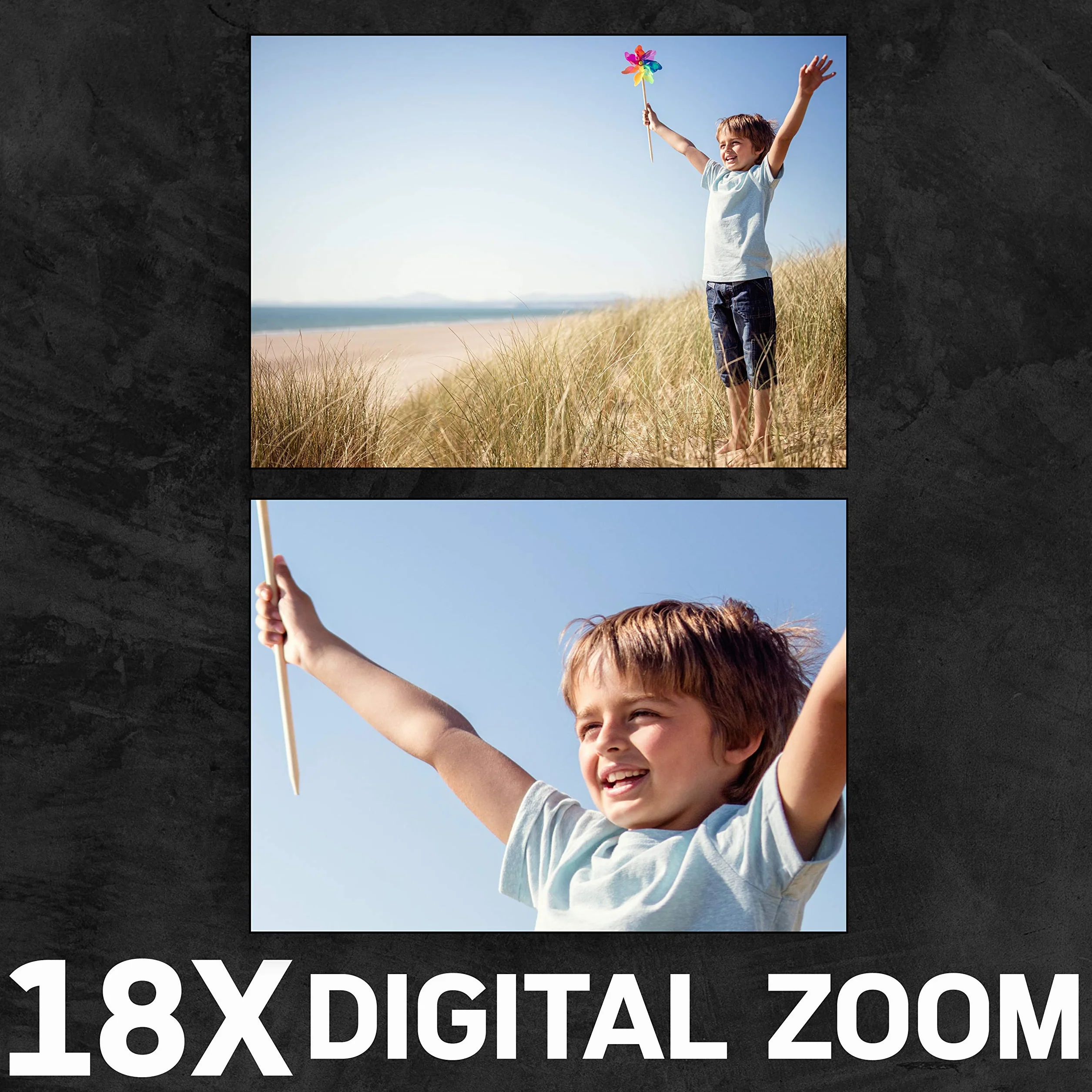 AGFA Photo Realimove CC2700 - Videocamera digitale (video 2.7K, 24MP, Touch Screen 3'', Zoom 18X, Telecomando, 2 Batterie, Micro, Batteria Litio) Nero