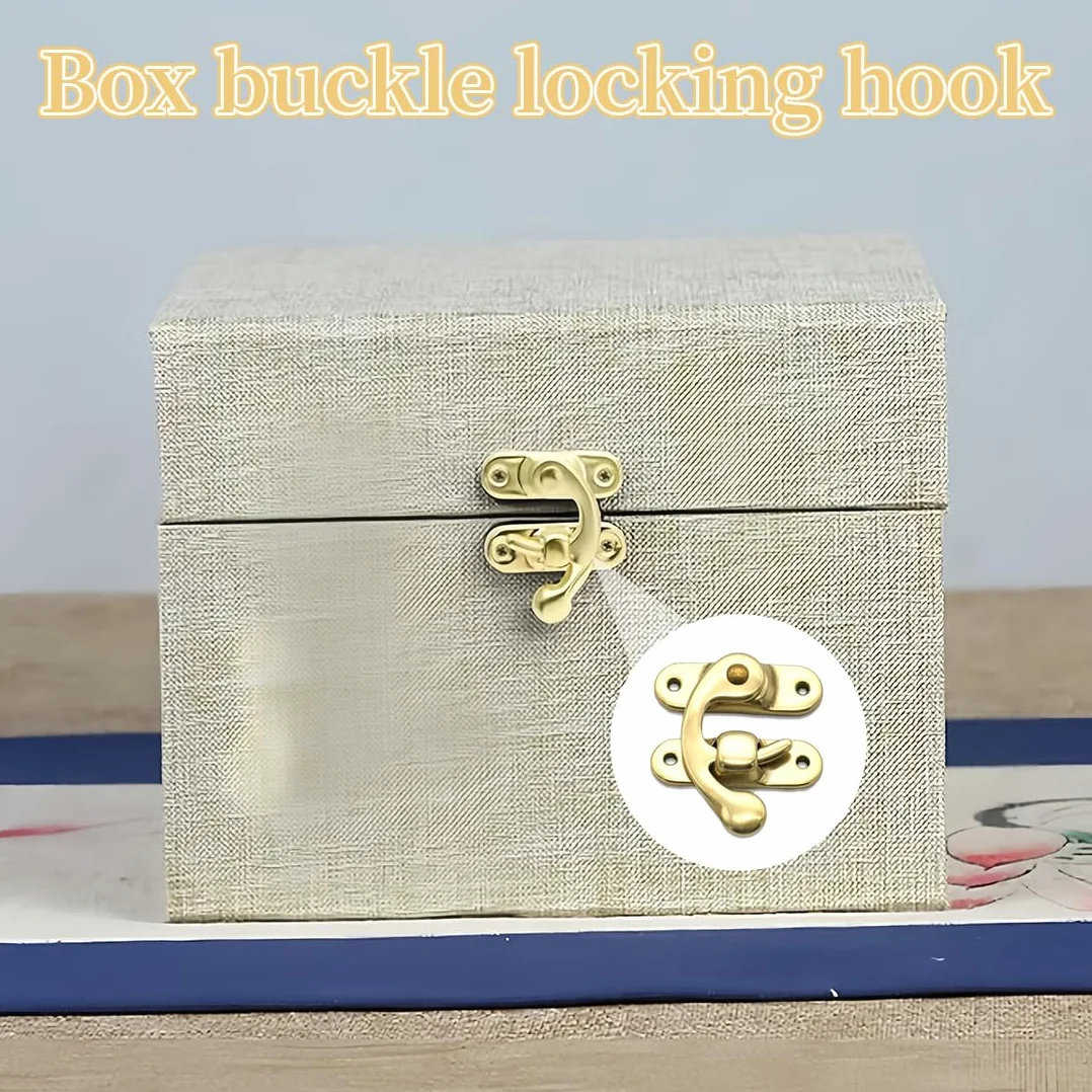 Antico Hasp Gancio 8 Pezzi Bronzo Legno Scatola Portagioie