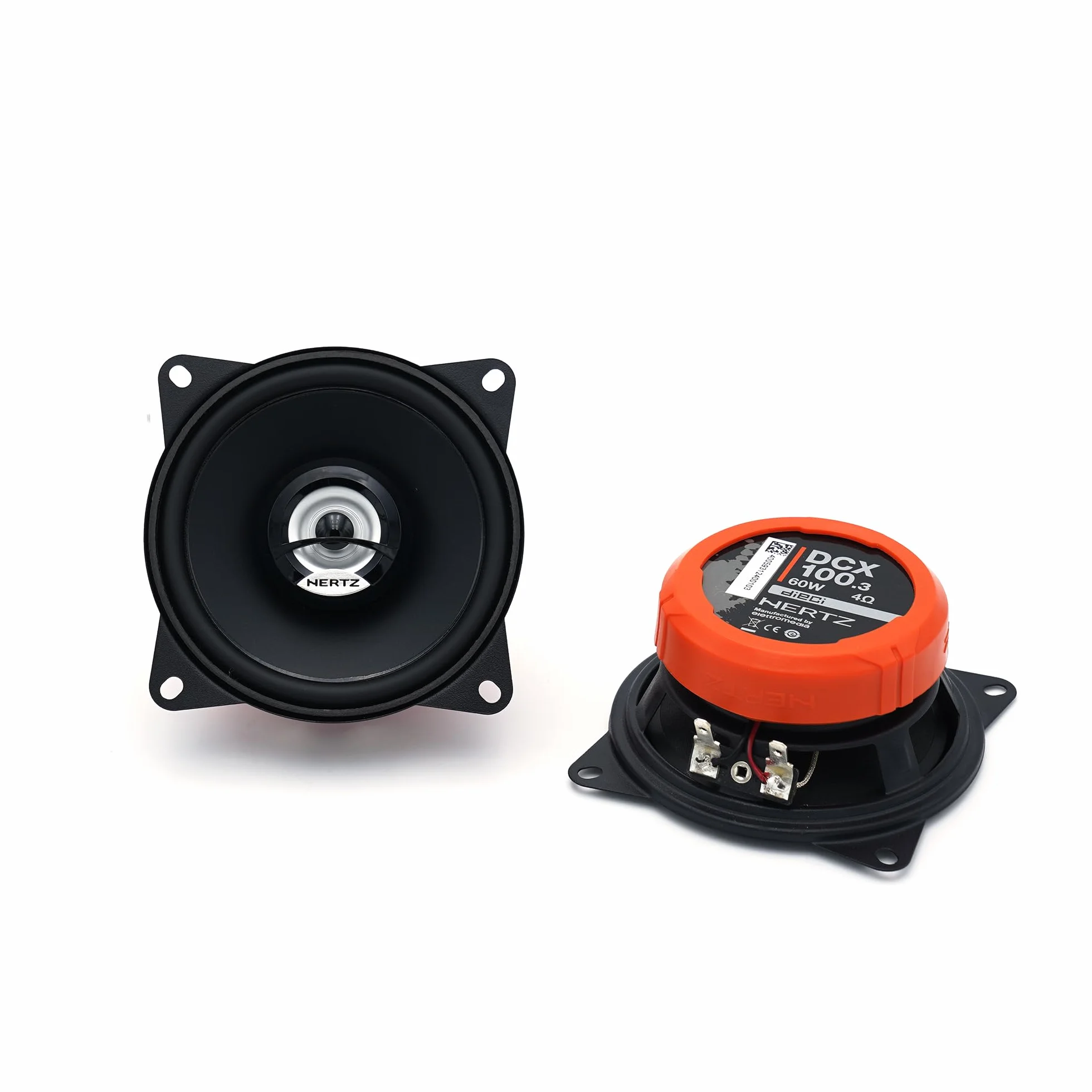 Hertz DCX 100.3 - Coppia di altoparlanti coassiali da 100 mm con tweeter a cupola e woofer in polipropilene con magnete al neodimio - 60W max