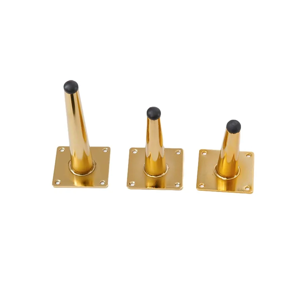 4 Piedini per Mobili, Ferramenta Fissaggi per mobili, Diritto Conico Piedi di Supporto per Mobili in Metallo Gamba del Divano Piedi del Gabinetto Gambe da Tavolo,d'oro