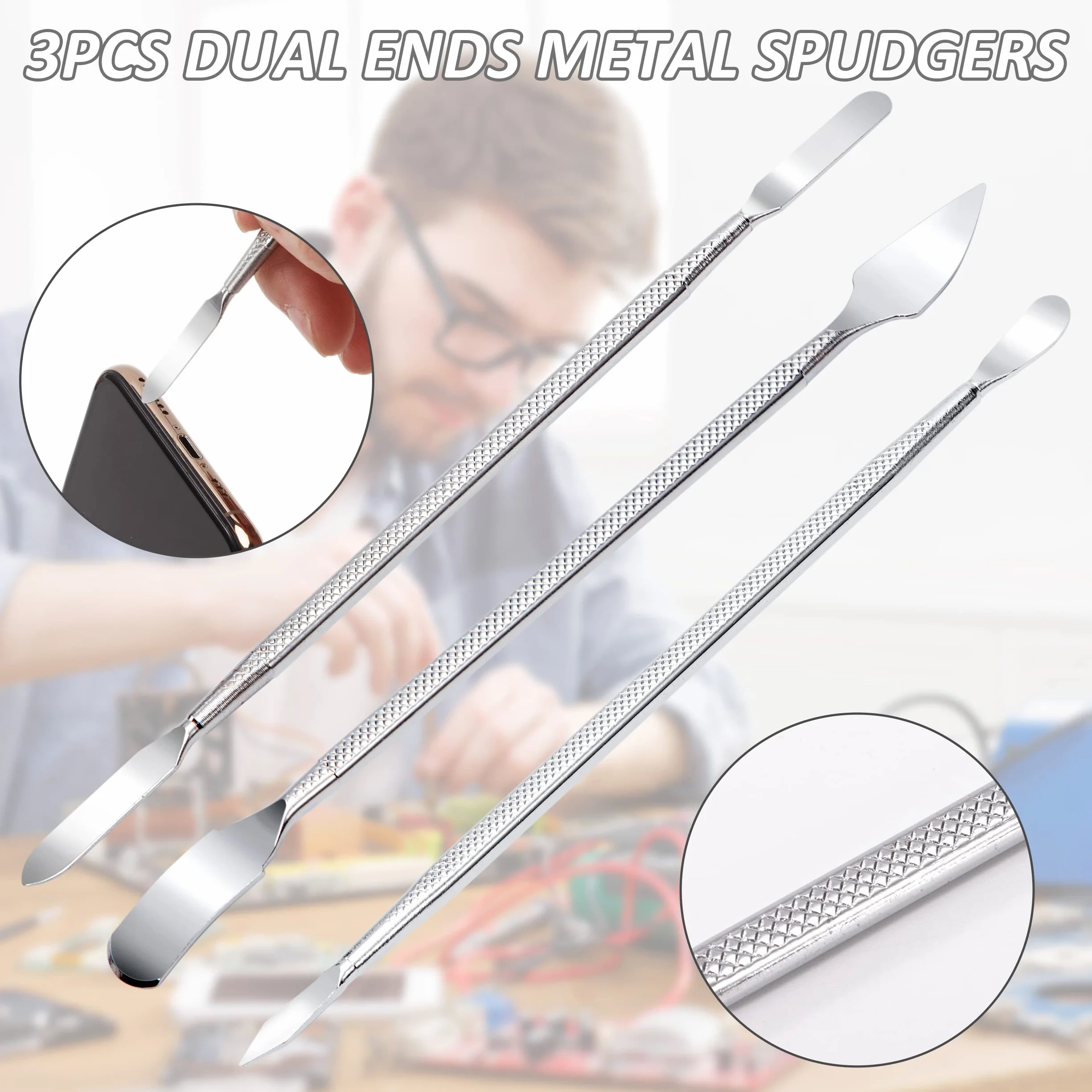 Set di Spudger in Metallo a Doppia Estremità per Tablet iPad Laptop Telefoni Cellulari