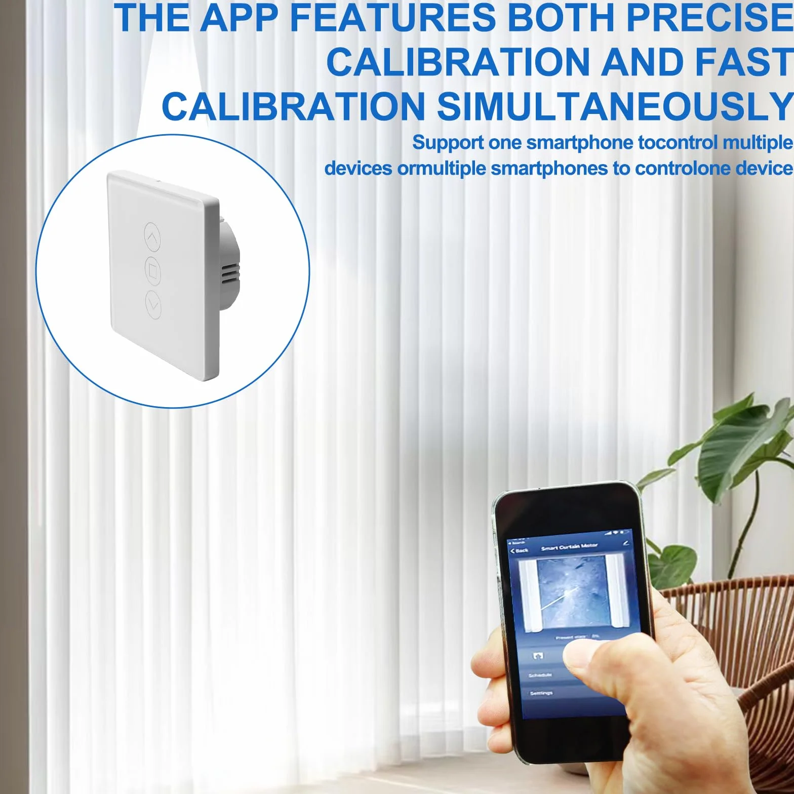 4 interruttori Wi-Fi per tapparelle, interruttore intelligente per tapparelle, interruttore per tapparelle 2.5D, compatibile con Alexa/Yandex/Google Home, timer e controllo vocale, scala neutra