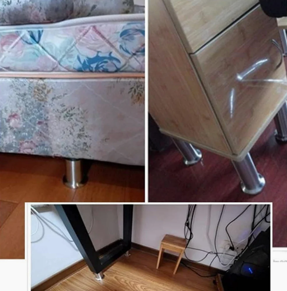 Feng Shui， Gambe per tavoli per mobili Resistenti 4 Pezzi Piedini per mobili in Altezza Regolabile Gambe per mobili in Acciaio Inossidabile 3-73 cm Piedini di Supporto per mobili in Metallo Gambe