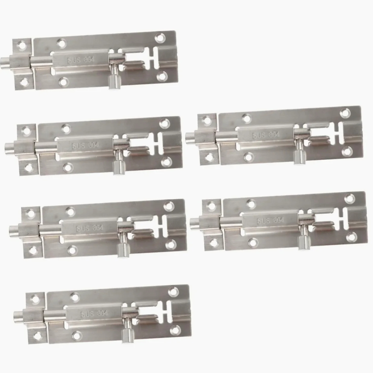 Artibetter 6pezzi Serratura Scorrevole Acciaio Inossidabile Per Sicurezza Di Porte e Armadietti Facile Da Installare e Resistente Alla Chiavistello Per Casa e Hotel