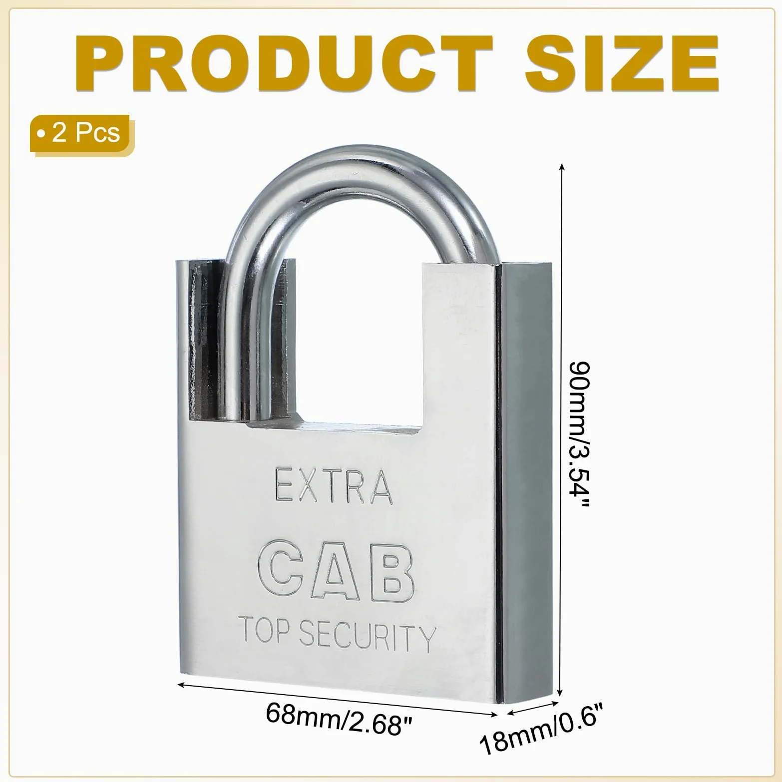 PATIKIL Lucchetti In Acciaio Inossidabile 68mm (2-11/16"), 2 Pezzi Lucchetti Ad Alta Sicurezza Con Chiavi Diverse Lucchetto Scudato Con Archetto Rinforzato E Chiavi, Argento