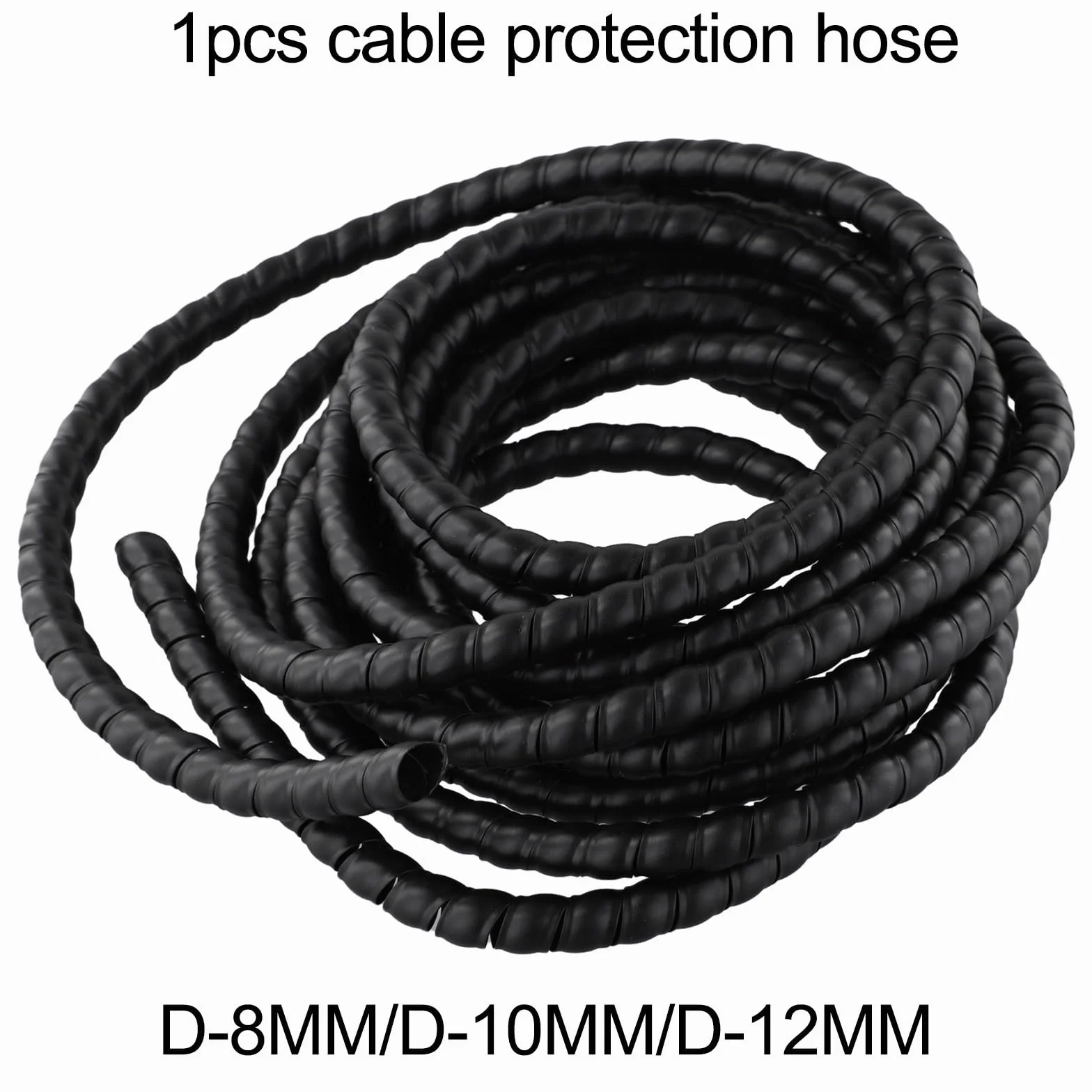 La protezione per tubo flessibile a spirale da 5 m protegge tubi idraulici e pneumatici, soluzione flessibile per avvolgere cavi (D-10 mm)